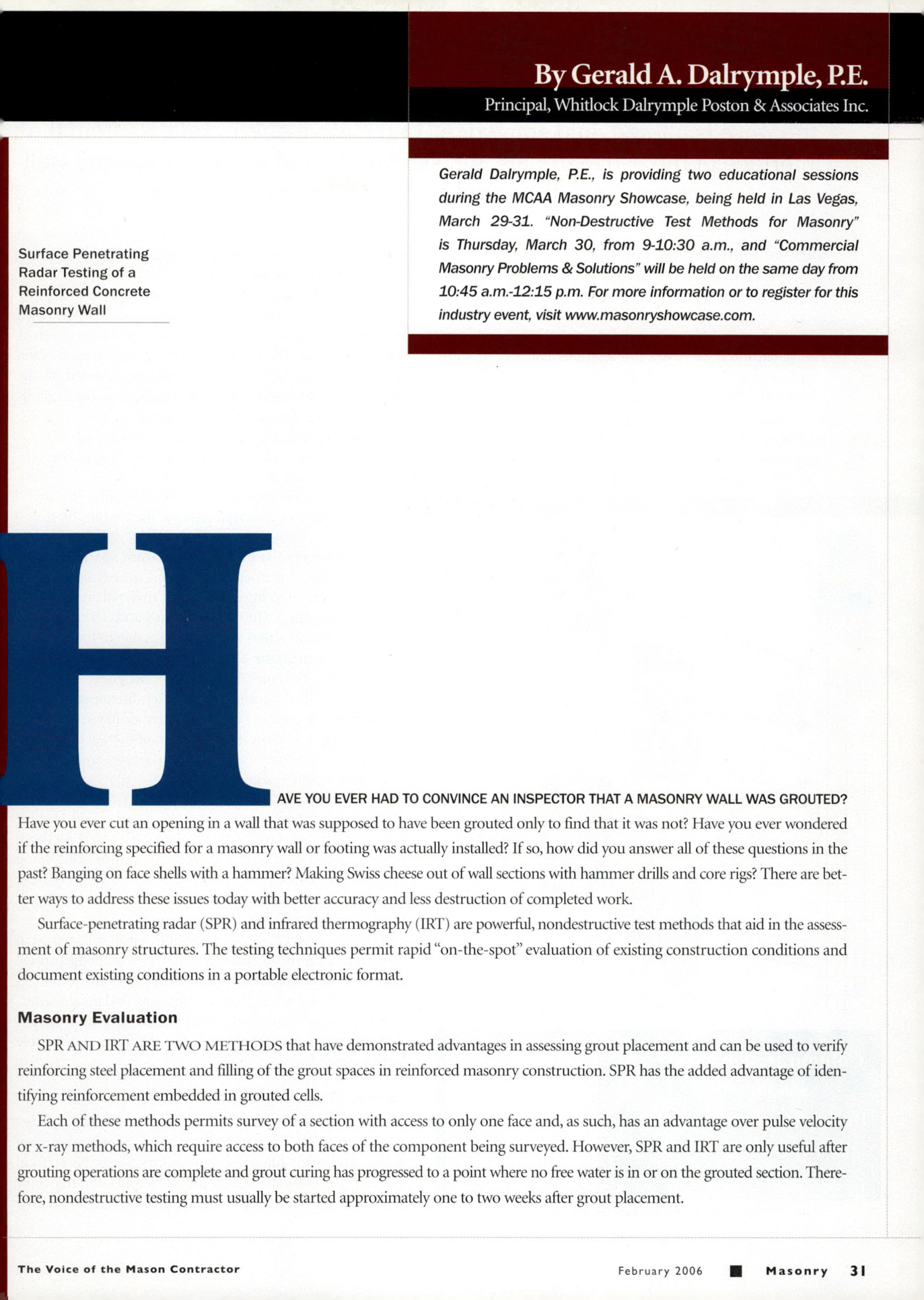 Masonry Magazine February 2006 Page. 33