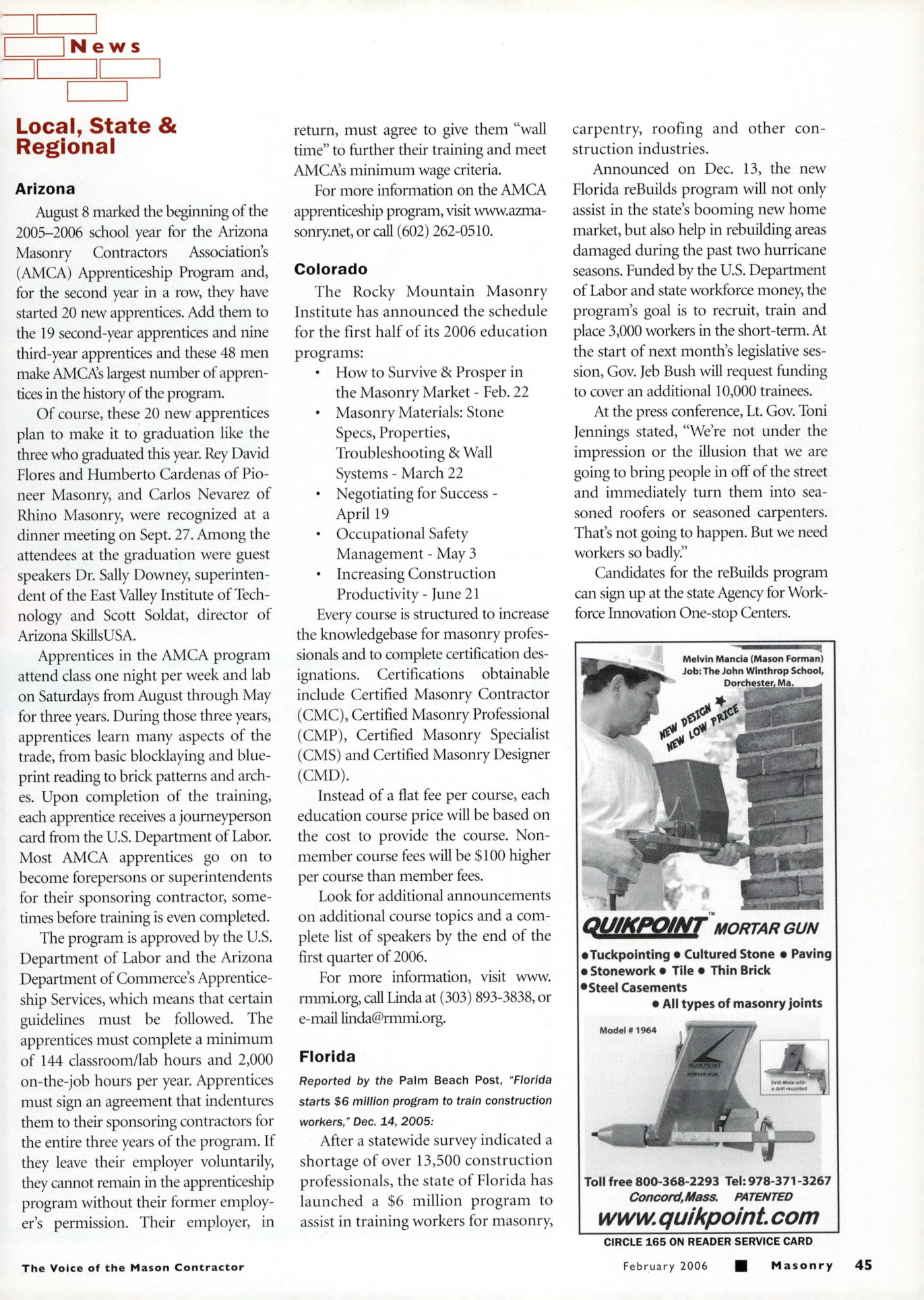 Masonry Magazine February 2006 Page. 47
