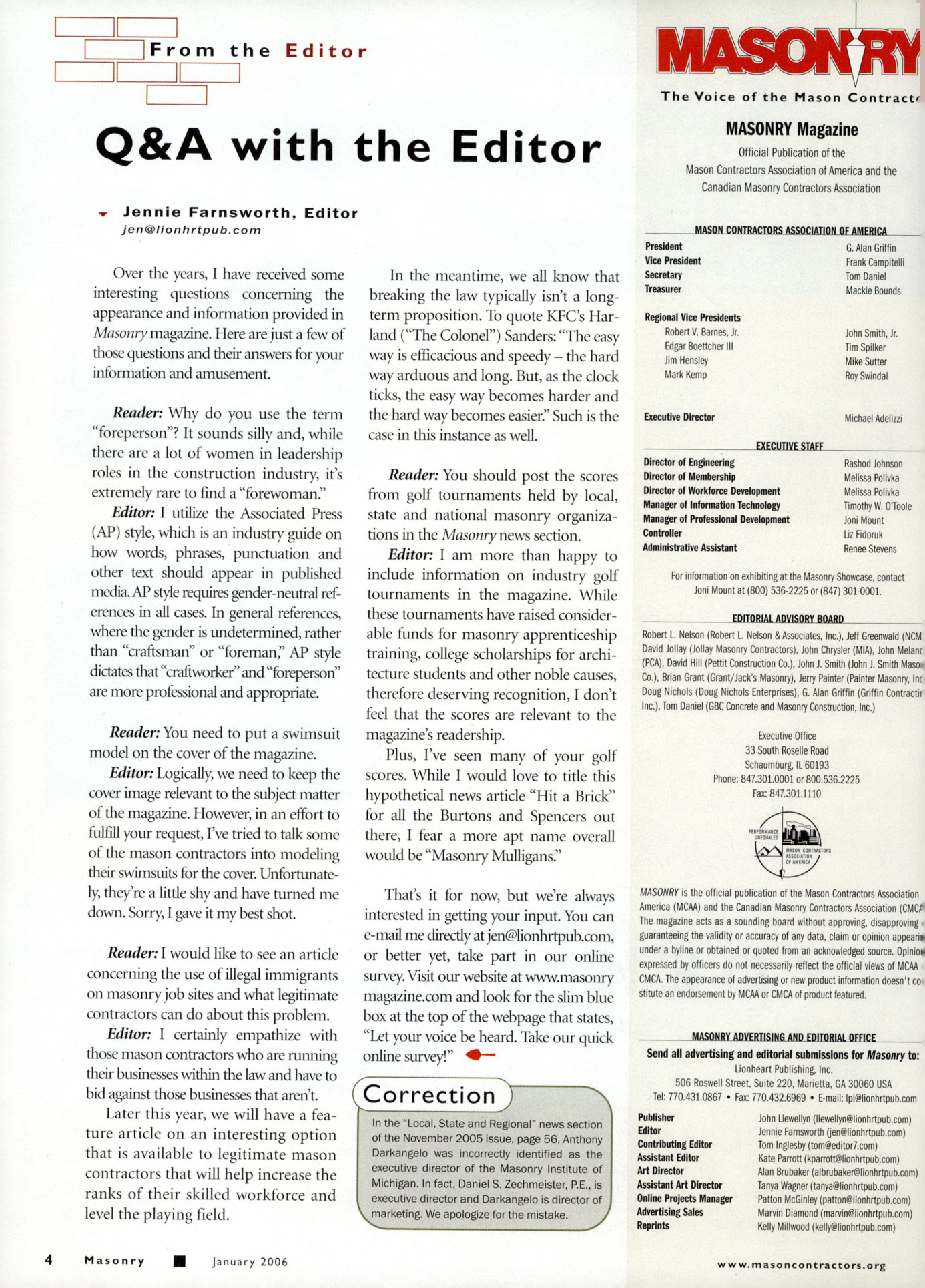 Masonry Magazine January 2006 Page. 6
