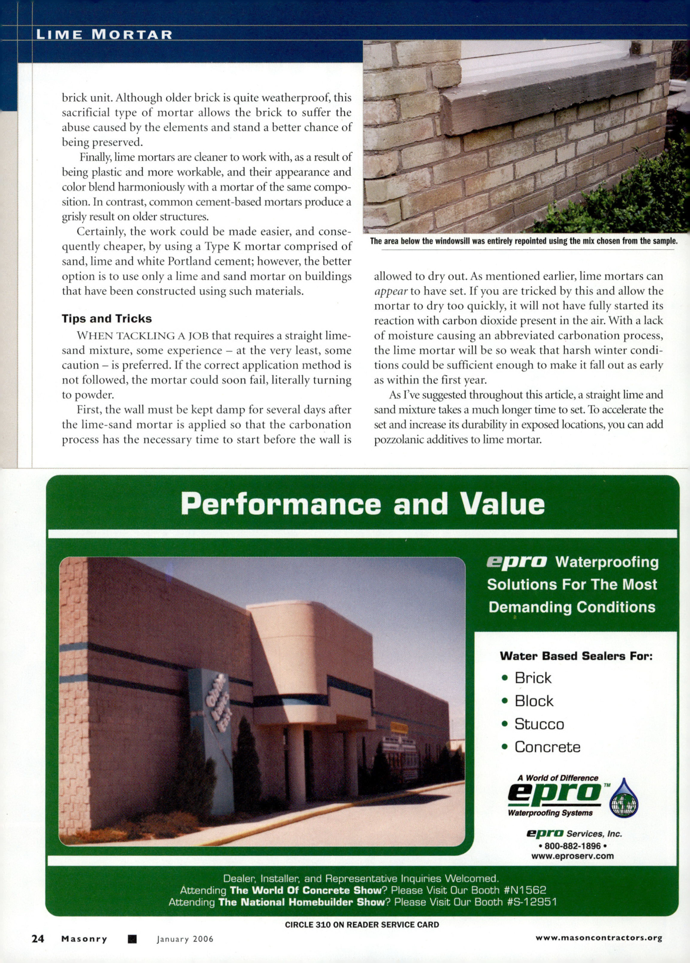Masonry Magazine January 2006 Page. 26