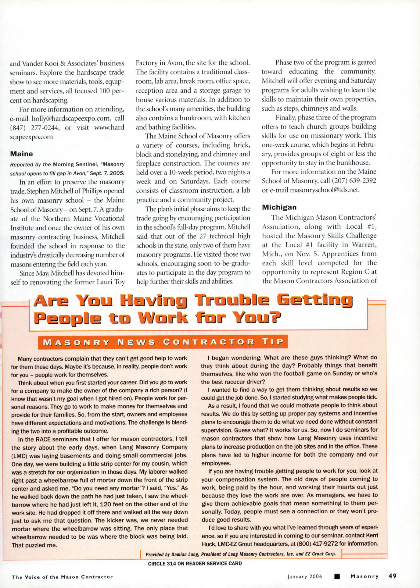 Masonry Magazine January 2006 Page. 51