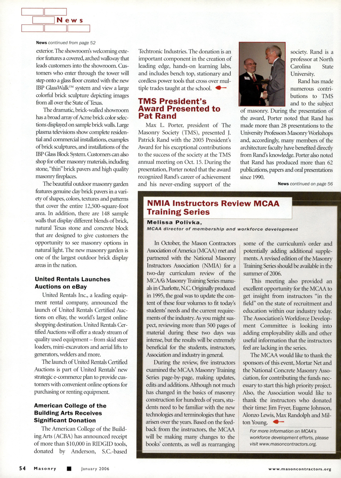Masonry Magazine January 2006 Page. 56