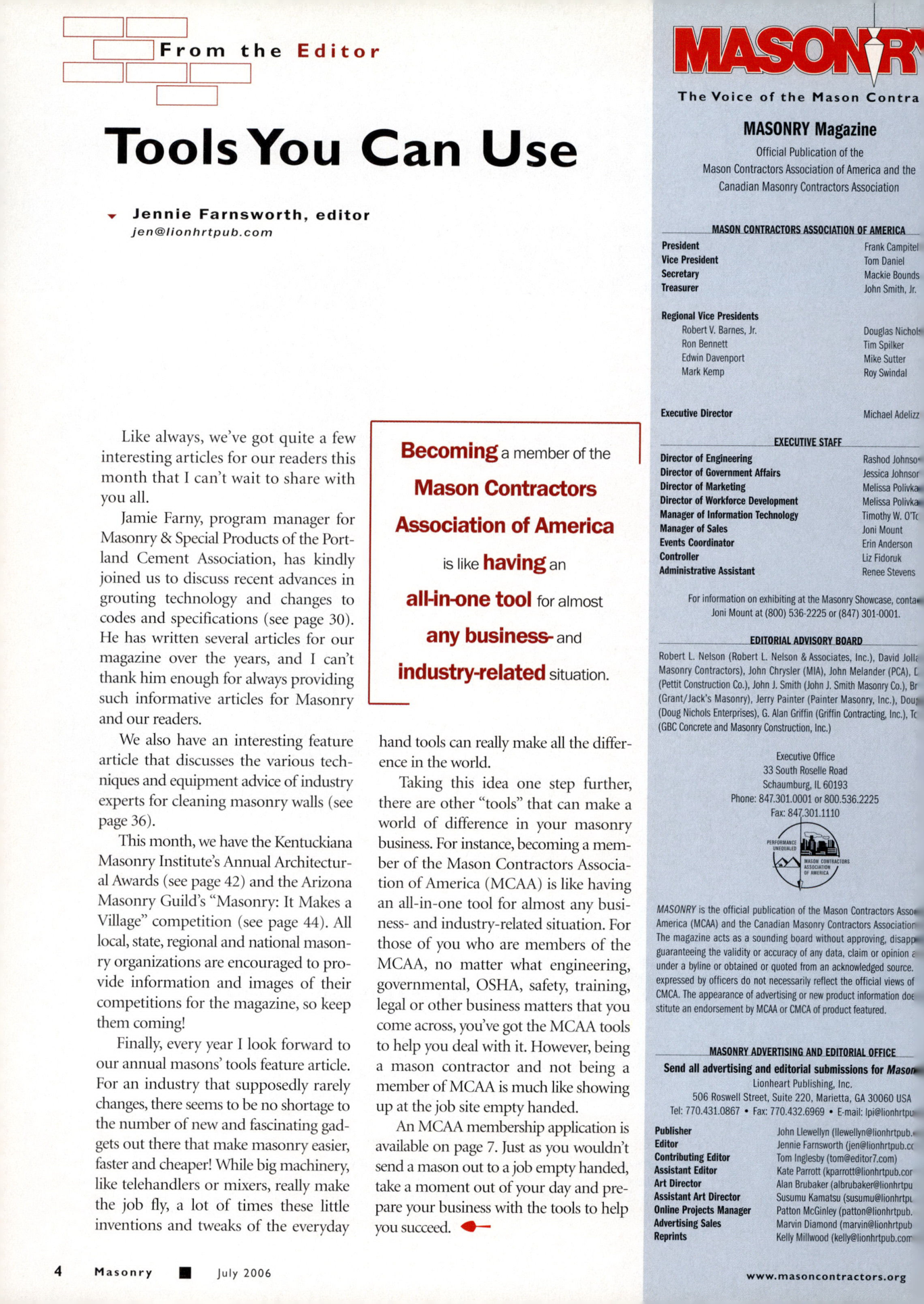 Masonry Magazine July 2006 Page. 6