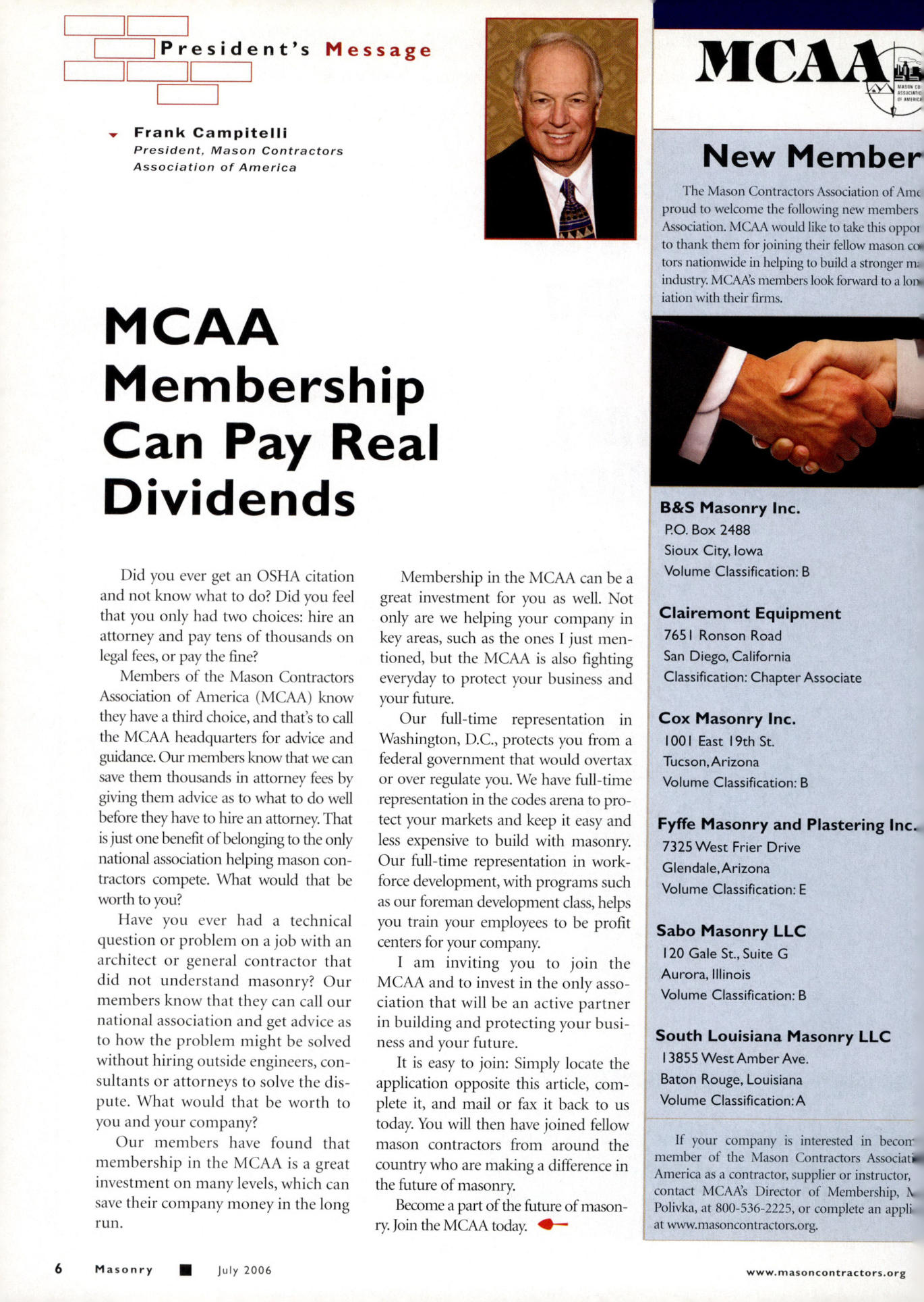 Masonry Magazine July 2006 Page. 8