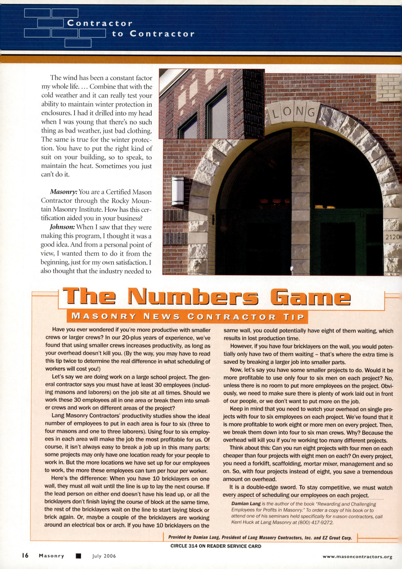 Masonry Magazine July 2006 Page. 18