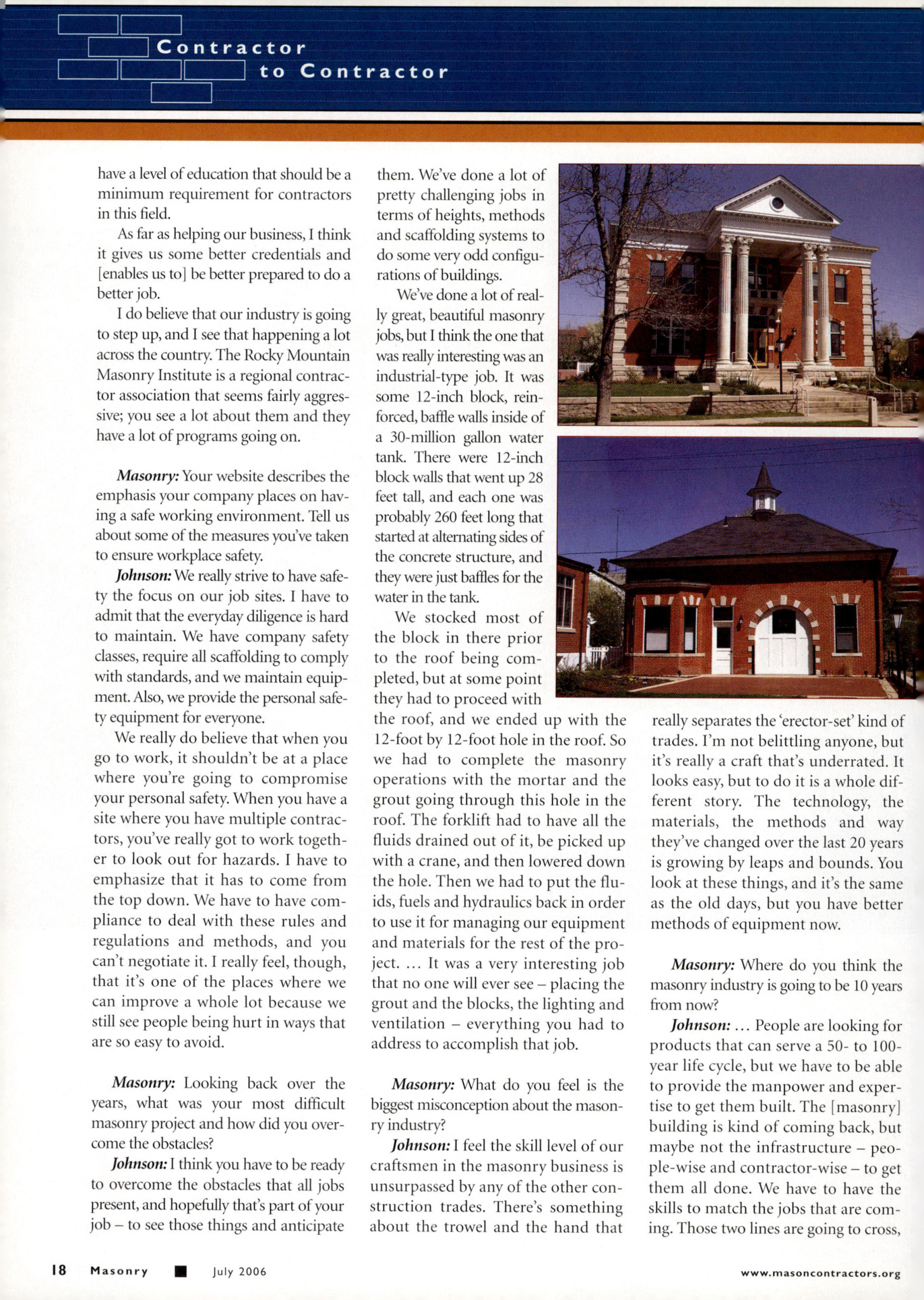 Masonry Magazine July 2006 Page. 20