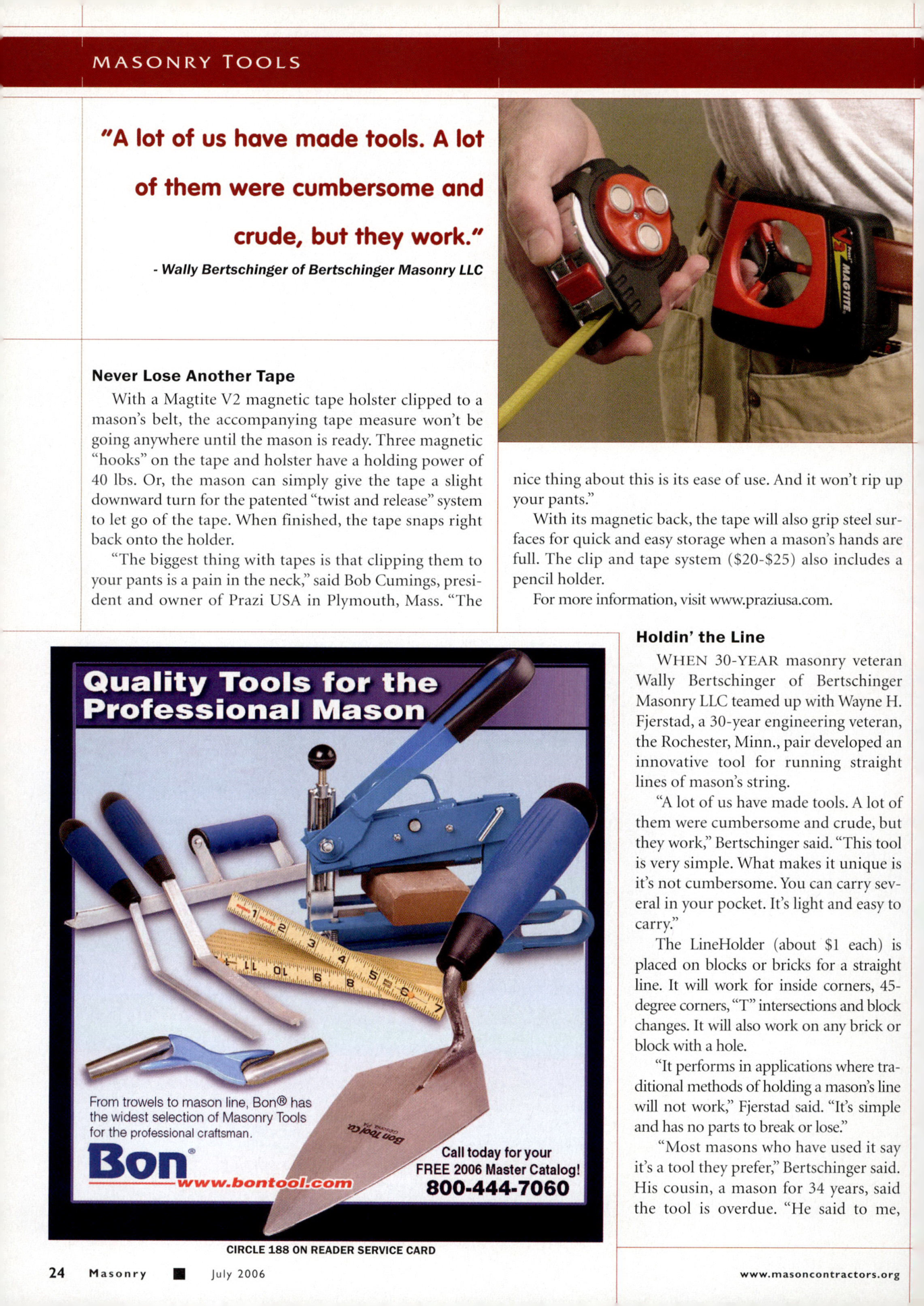 Masonry Magazine July 2006 Page. 26