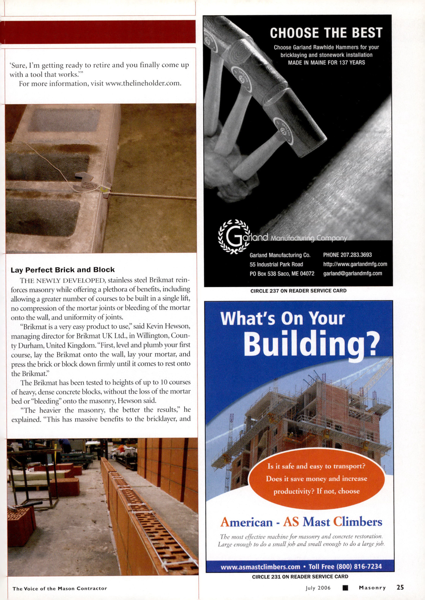 Masonry Magazine July 2006 Page. 27