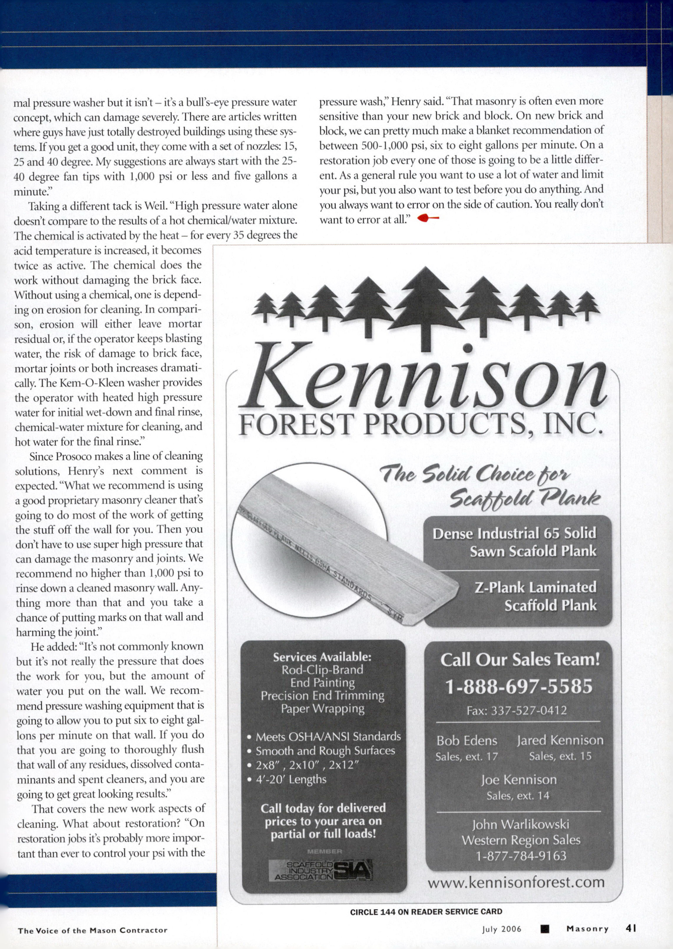 Masonry Magazine July 2006 Page. 43