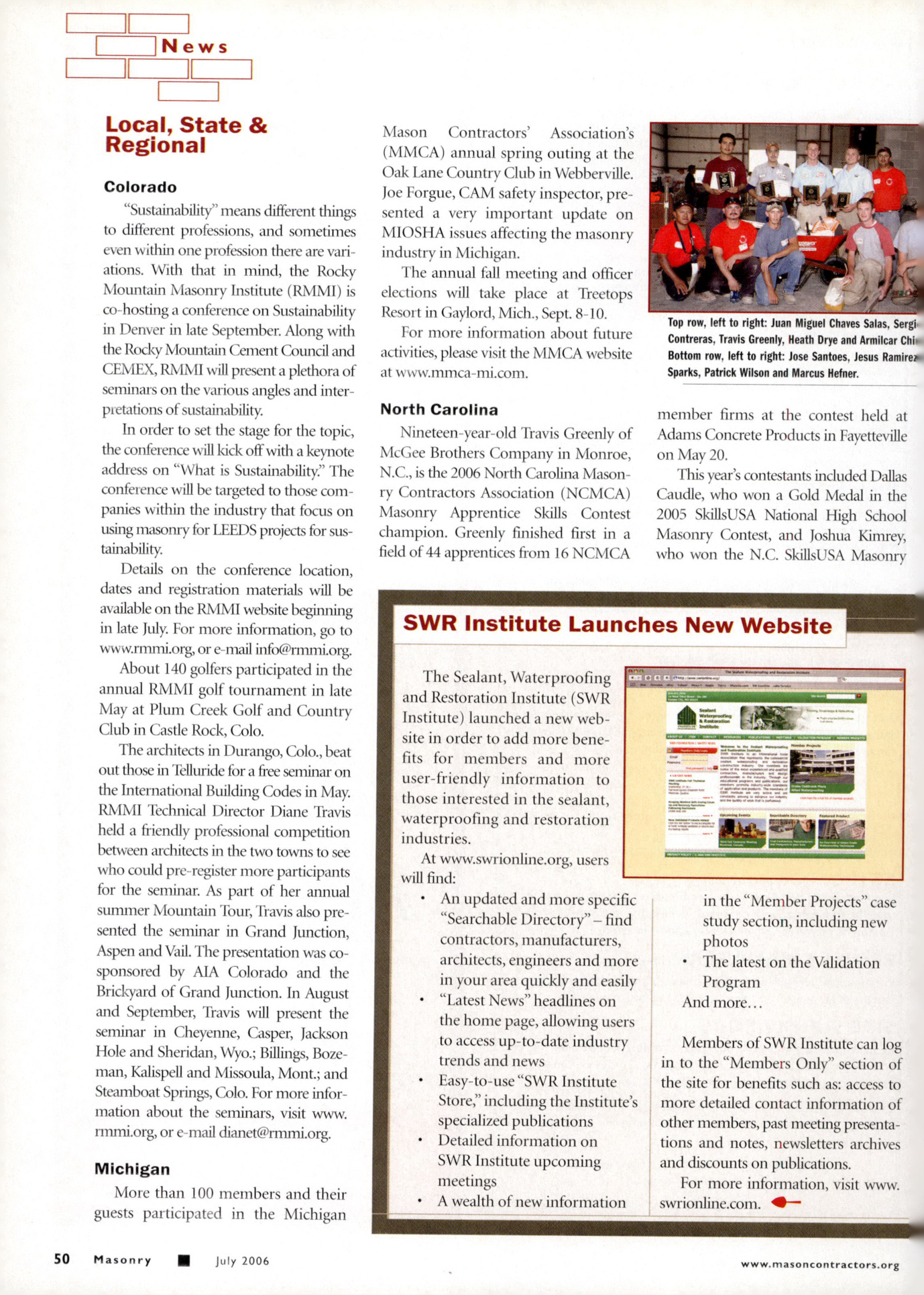 Masonry Magazine July 2006 Page. 52