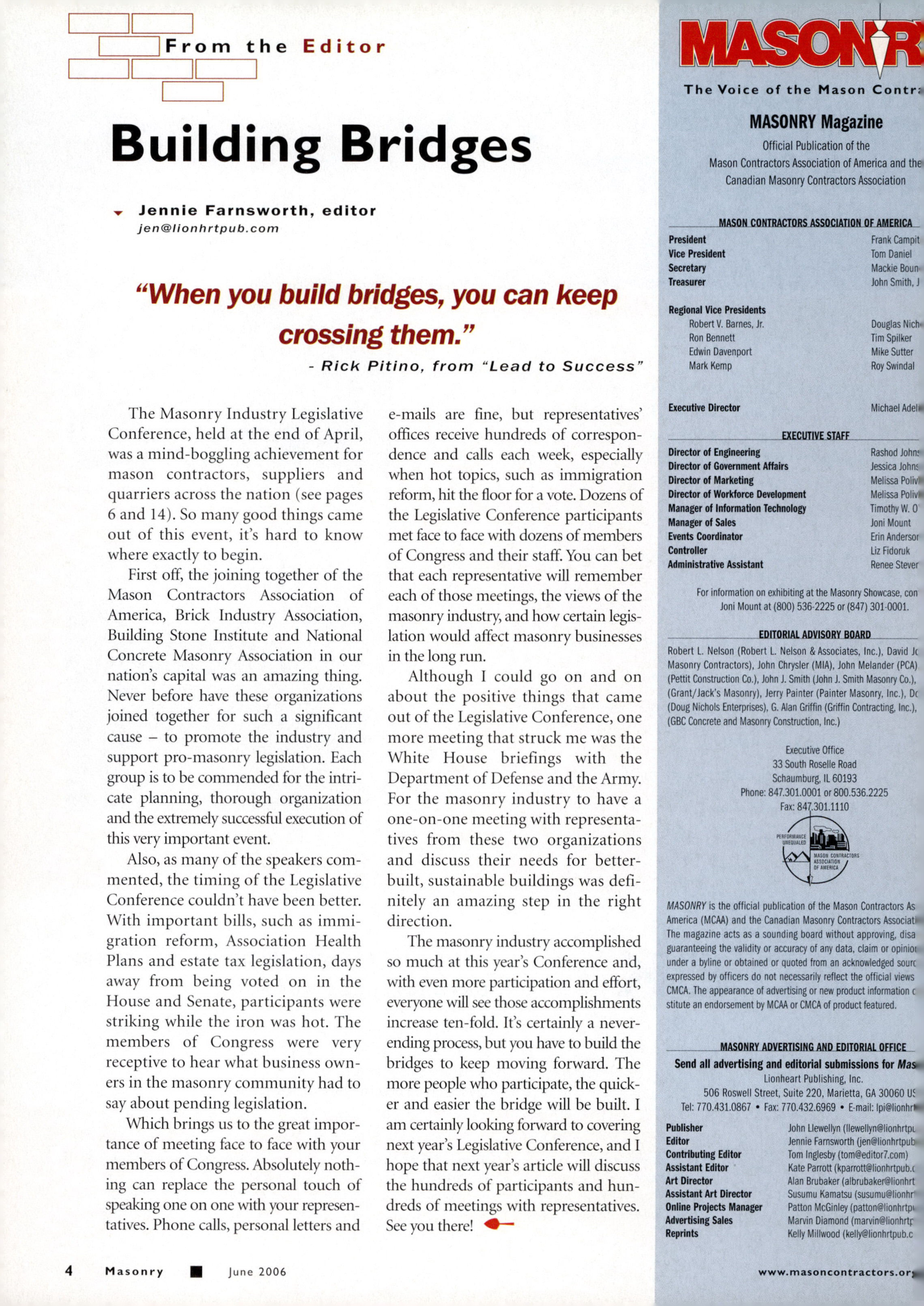 Masonry Magazine June 2006 Page. 6