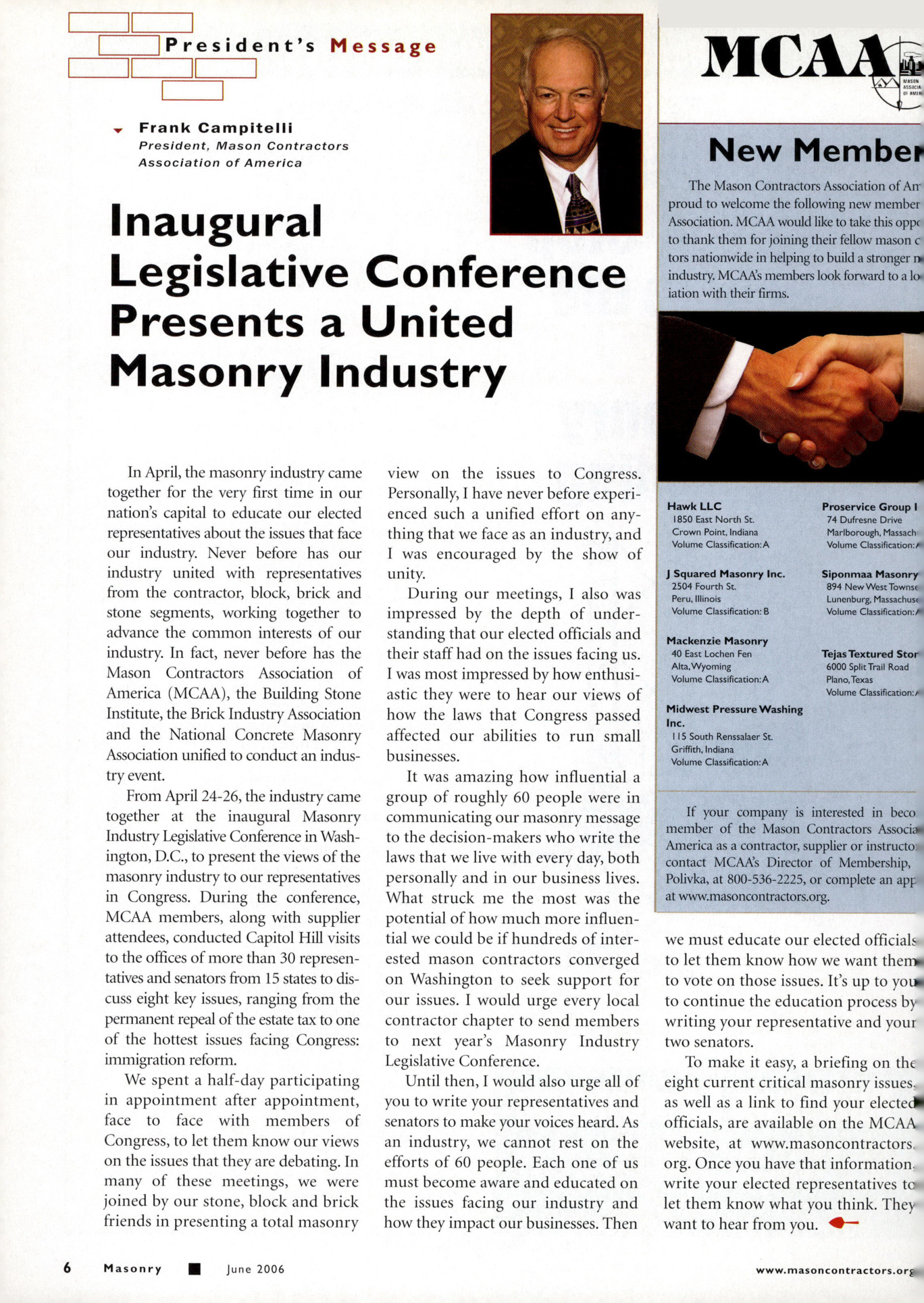 Masonry Magazine June 2006 Page. 8