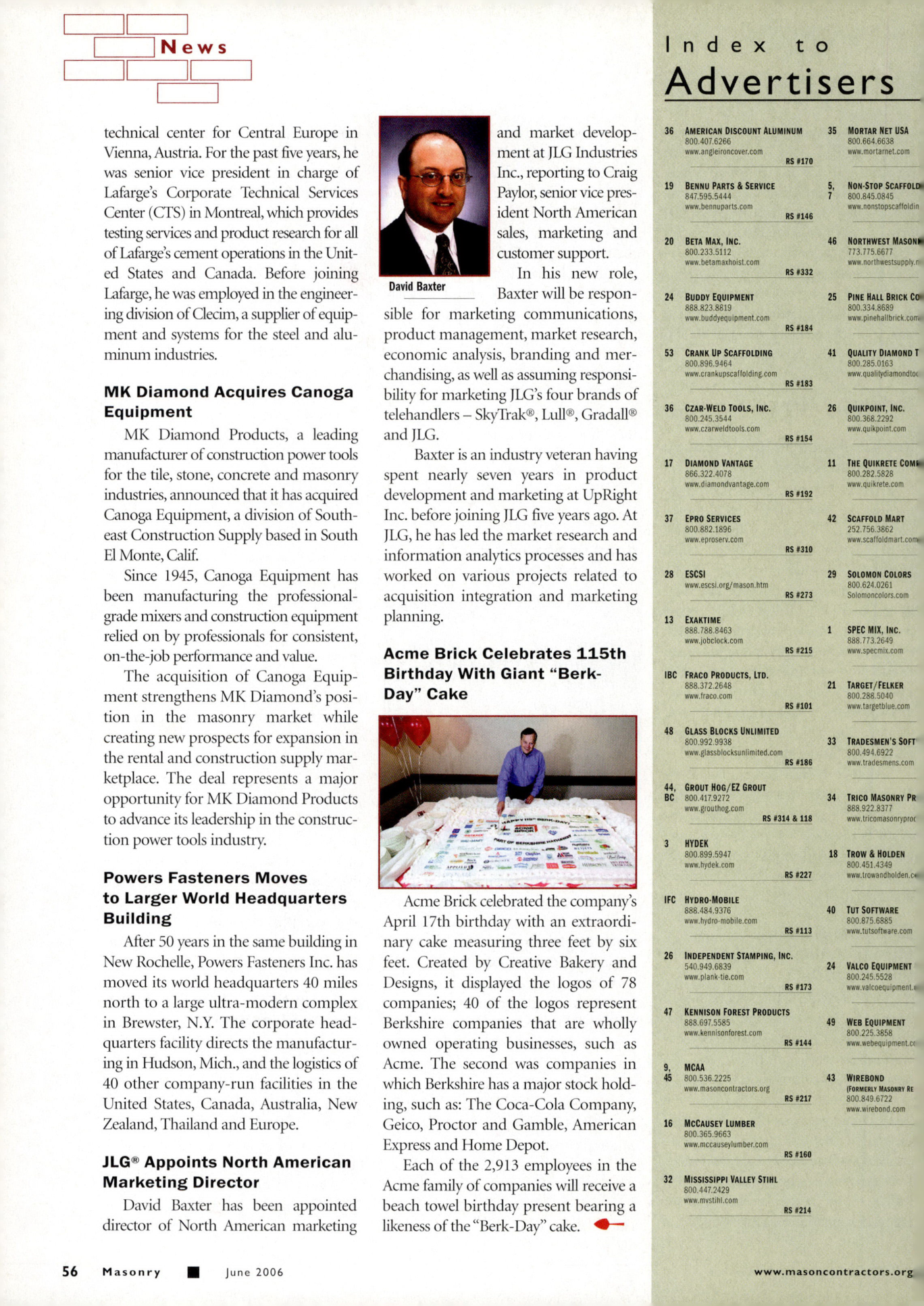 Masonry Magazine June 2006 Page. 58