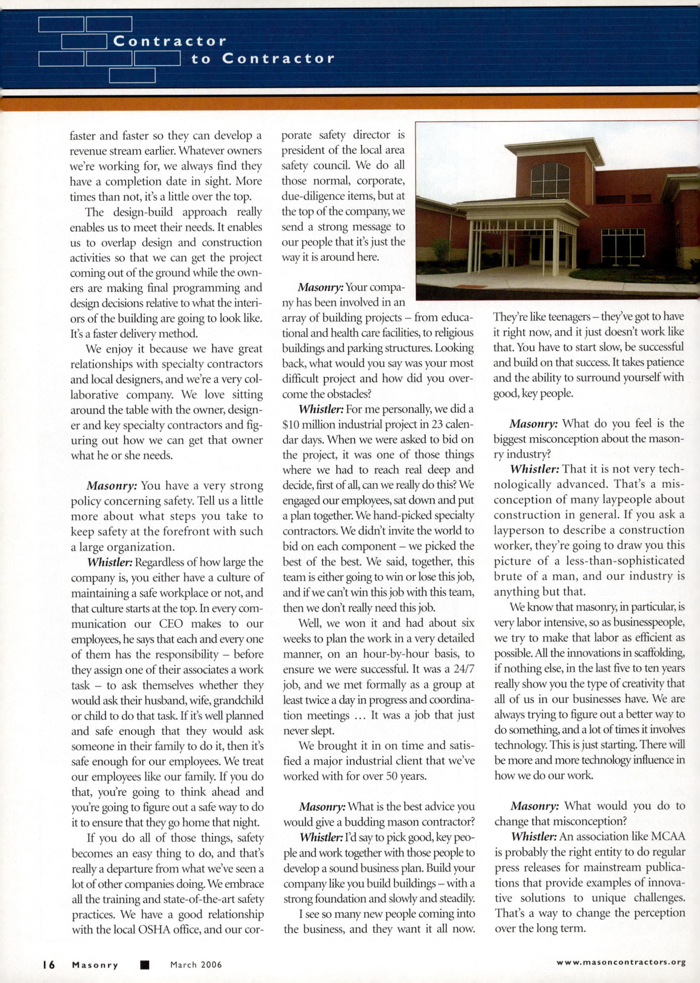 Masonry Magazine March 2006 Page. 18