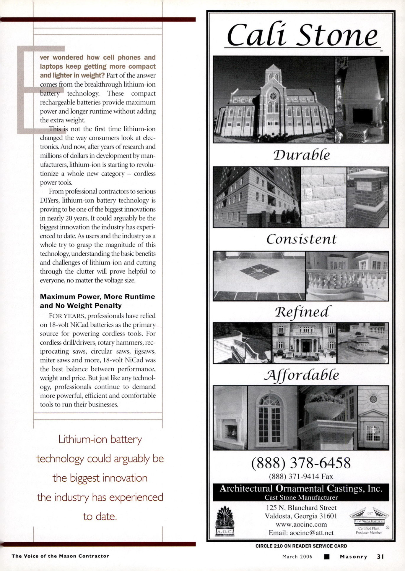 Masonry Magazine March 2006 Page. 33