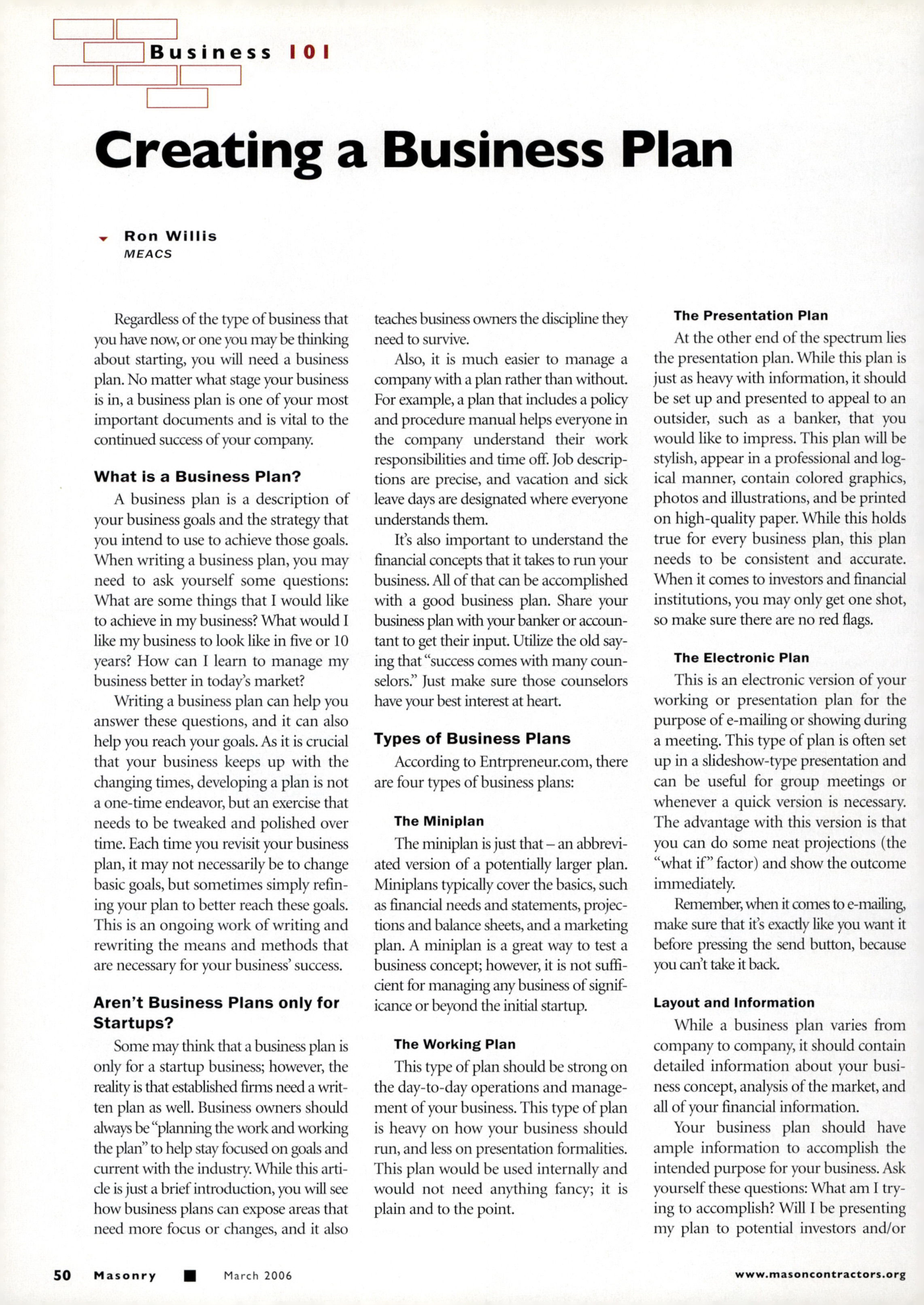 Masonry Magazine March 2006 Page. 52