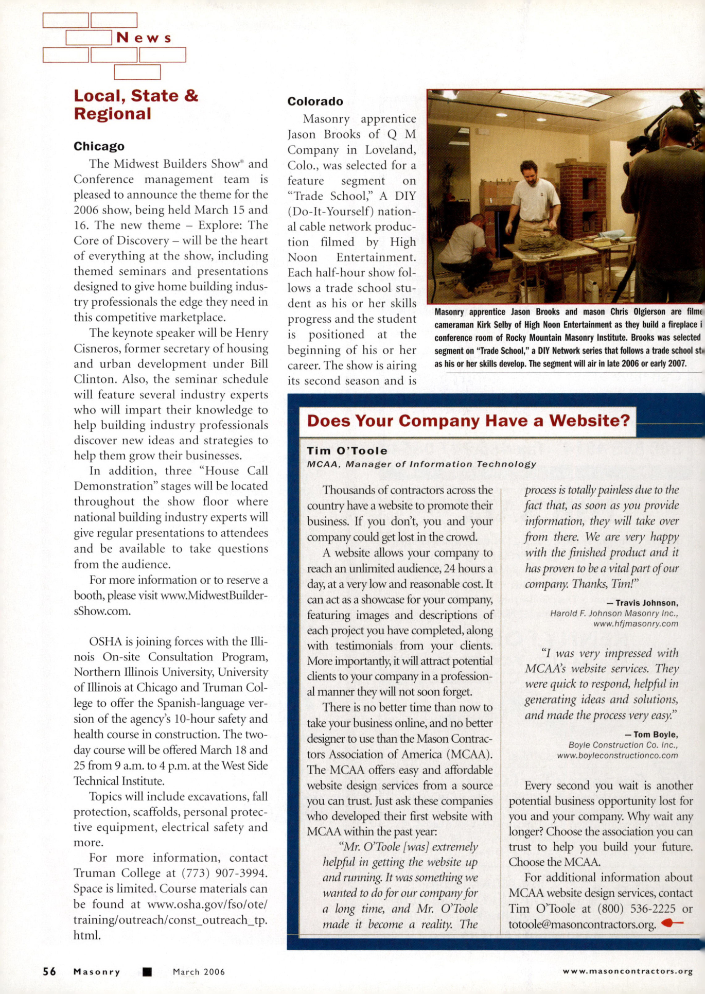 Masonry Magazine March 2006 Page. 58