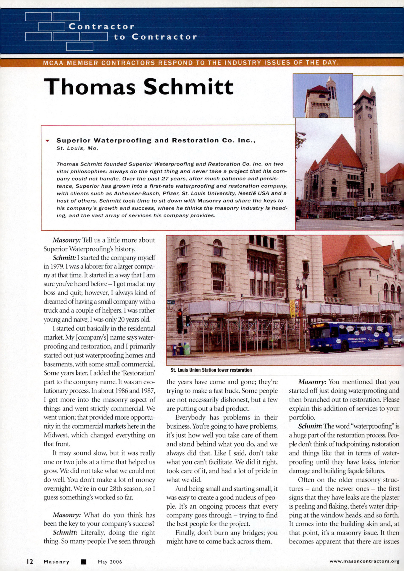 Masonry Magazine May 2006 Page. 14