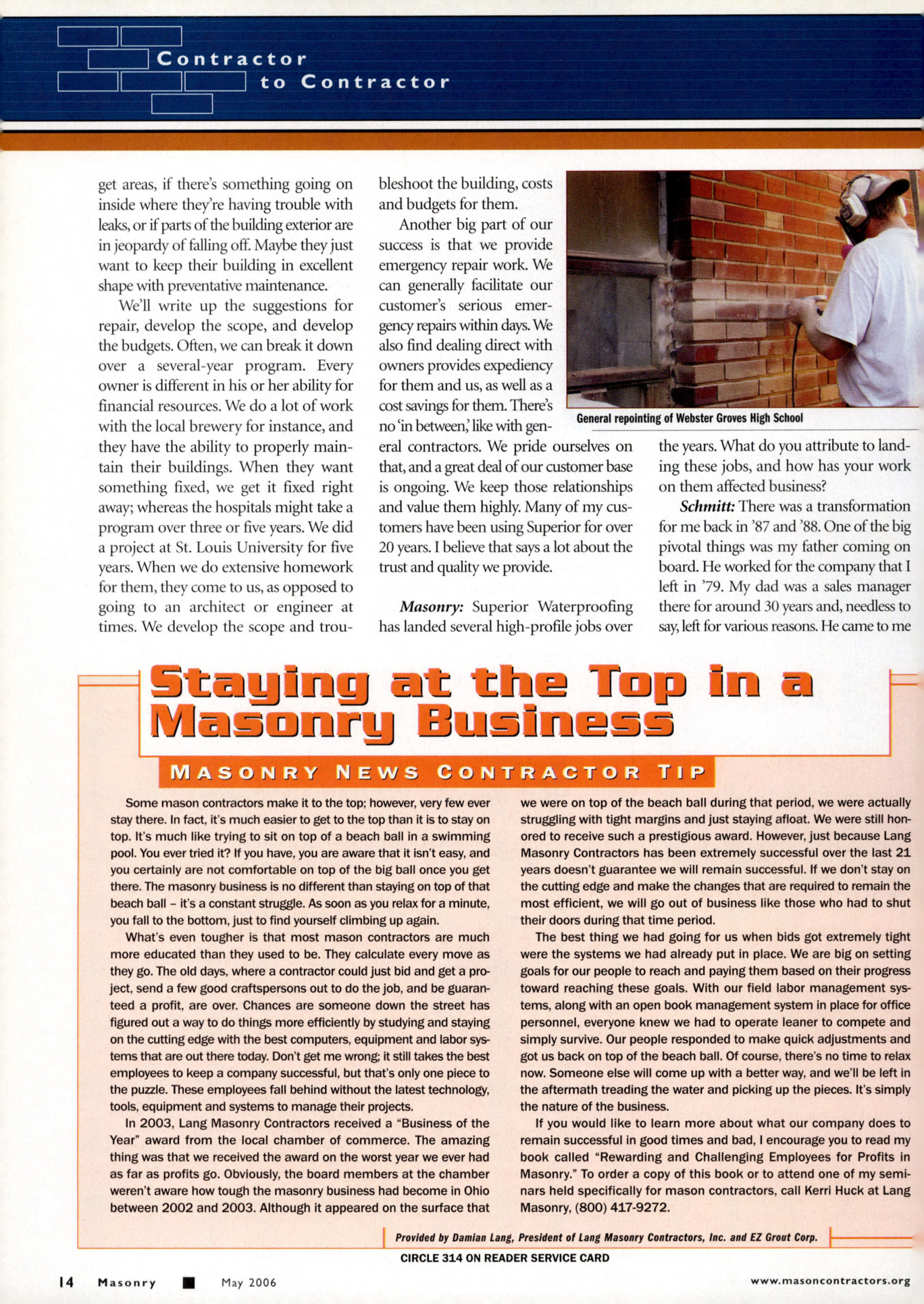 Masonry Magazine May 2006 Page. 16
