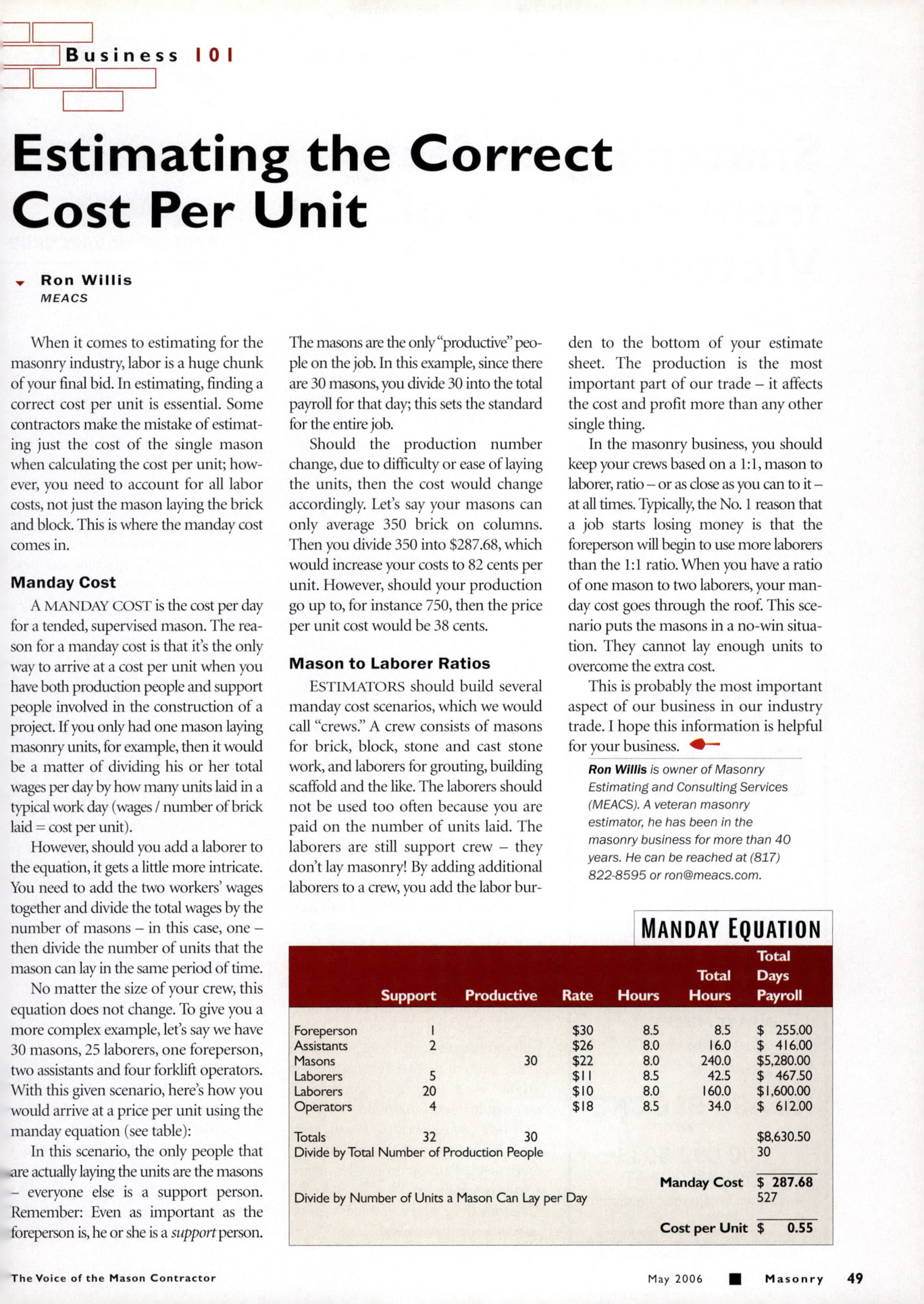 Masonry Magazine May 2006 Page. 51