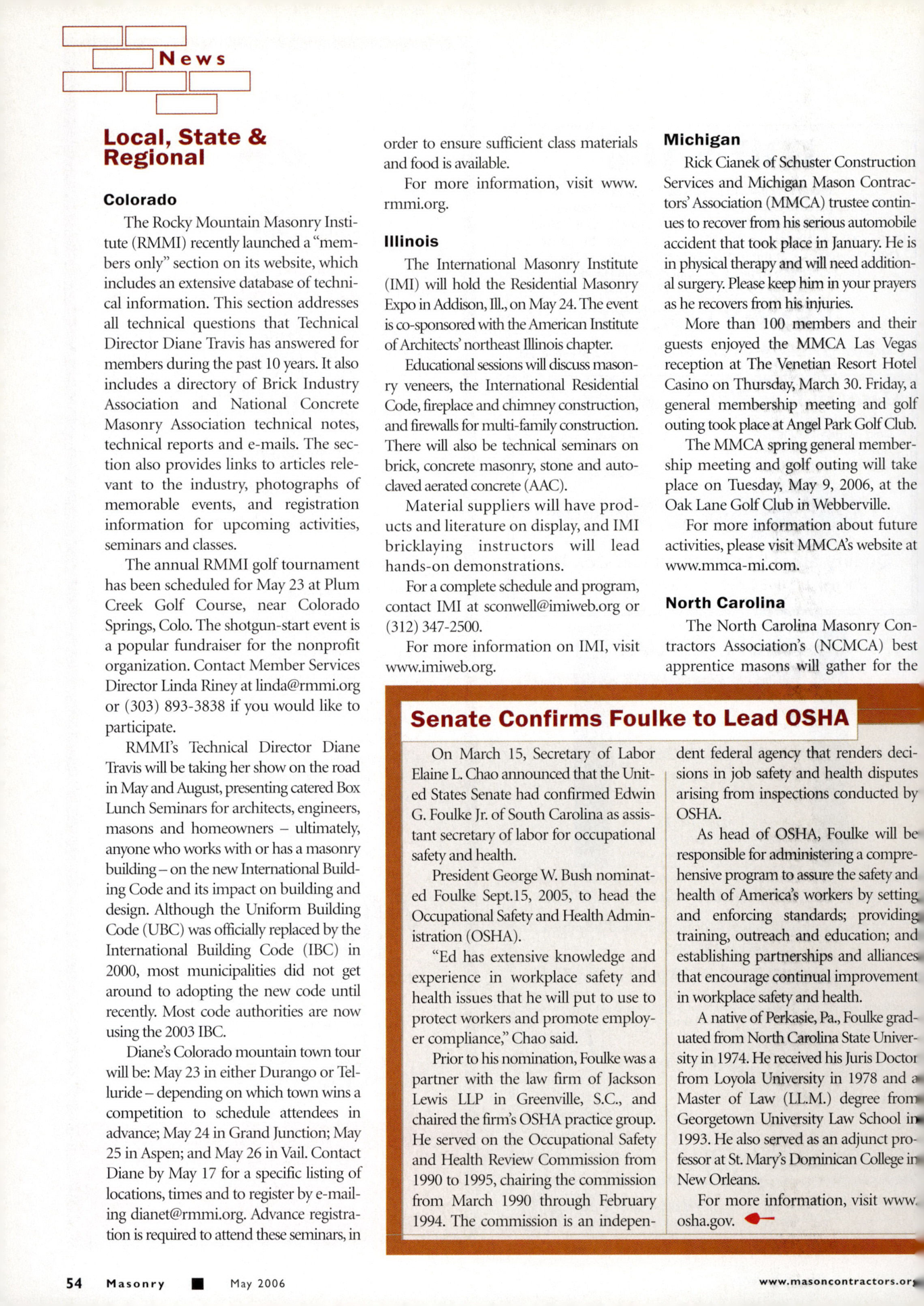 Masonry Magazine May 2006 Page. 56