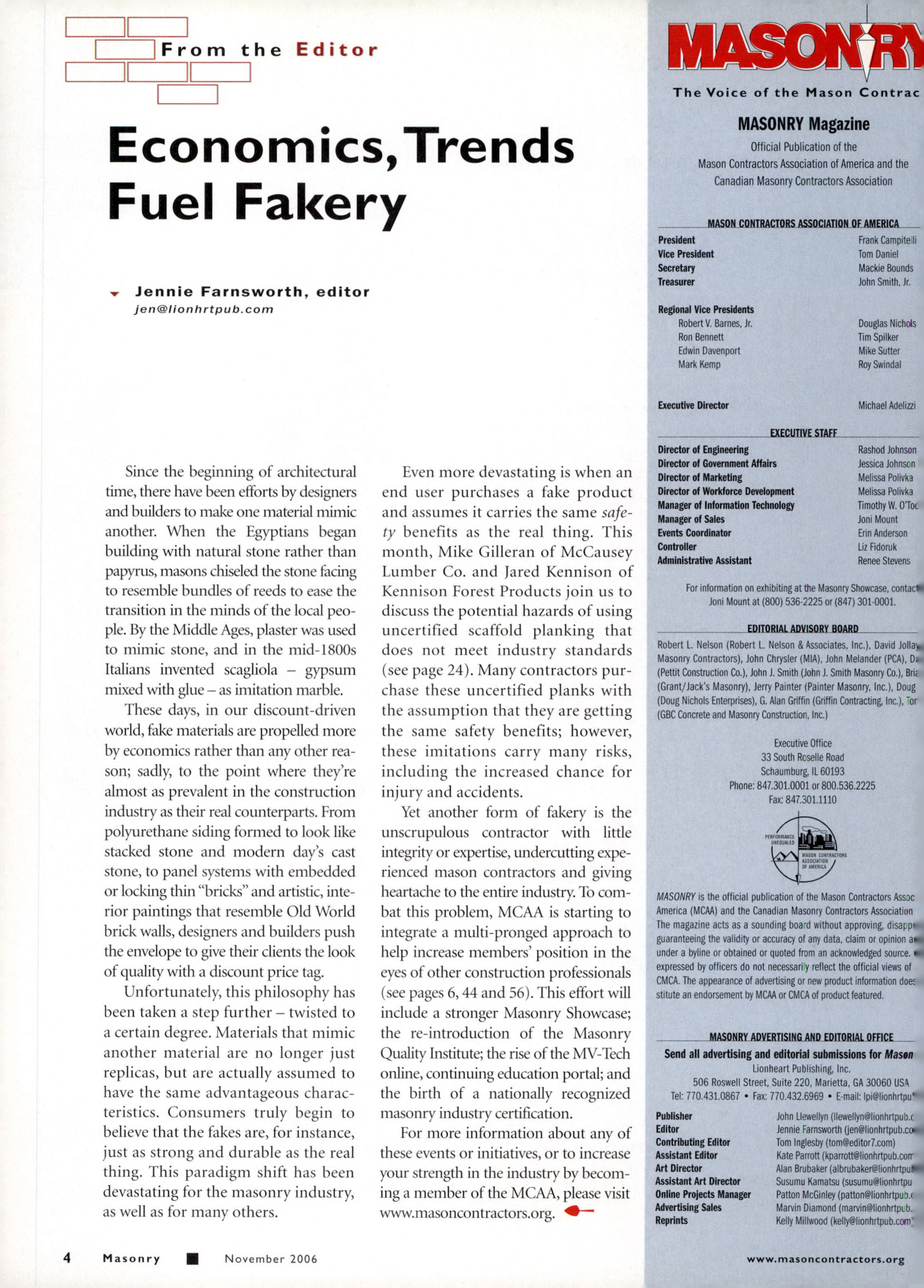 Masonry Magazine November 2006 Page. 6