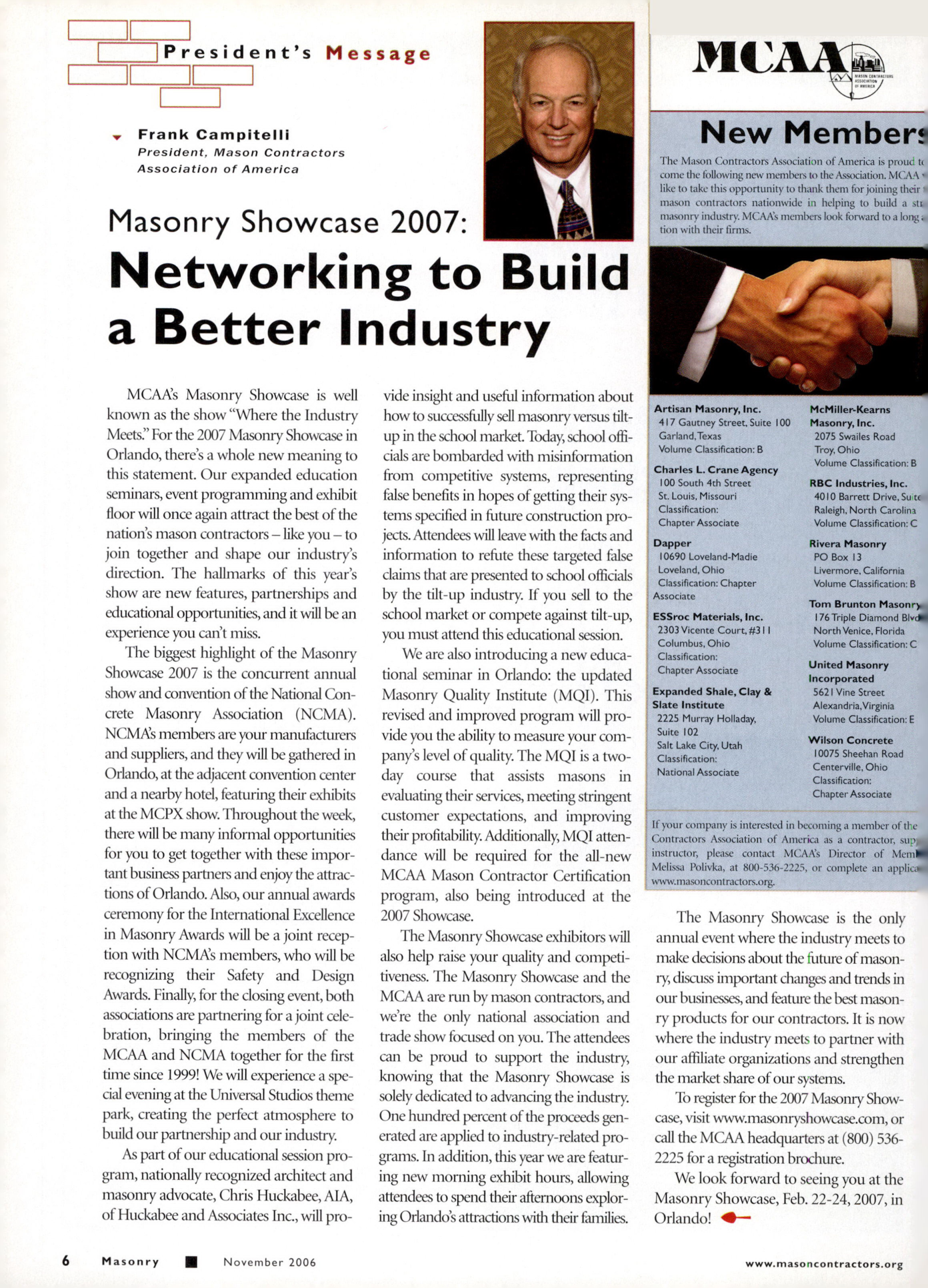 Masonry Magazine November 2006 Page. 8