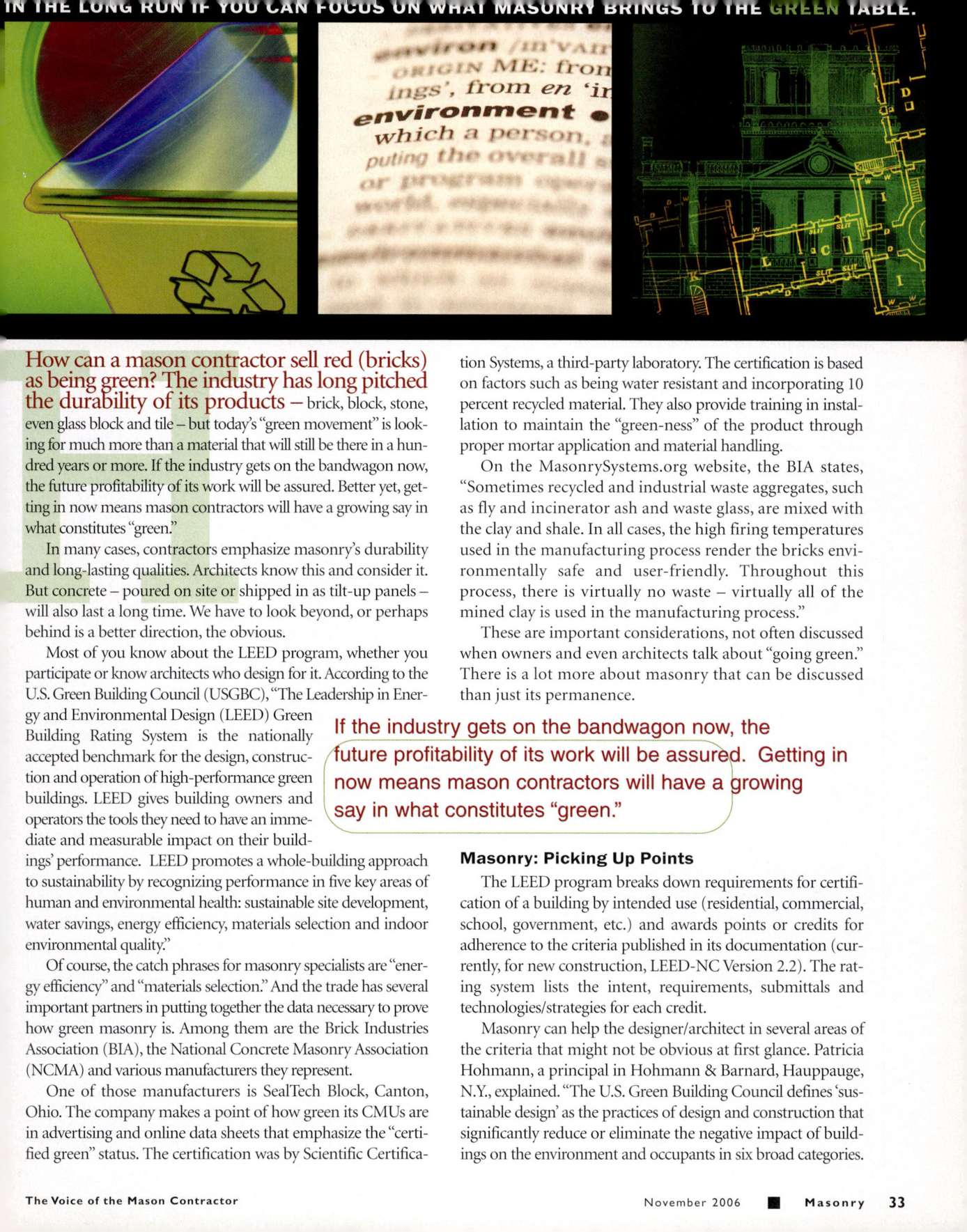 Masonry Magazine November 2006 Page. 35