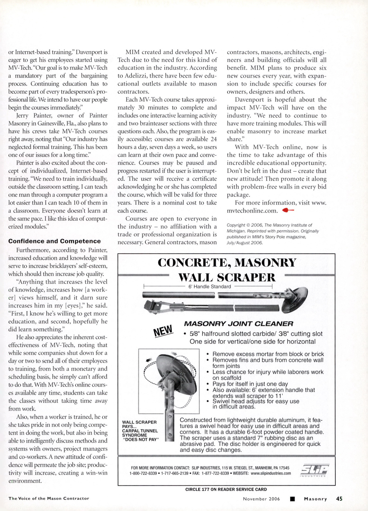 Masonry Magazine November 2006 Page. 47