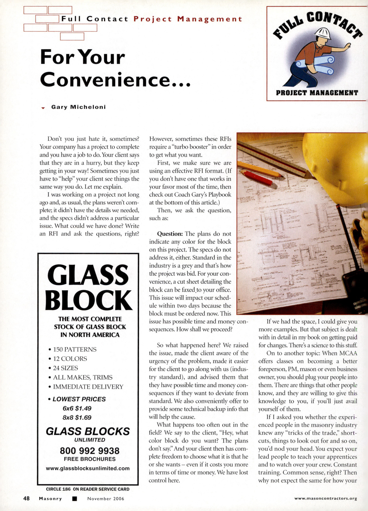 Masonry Magazine November 2006 Page. 50