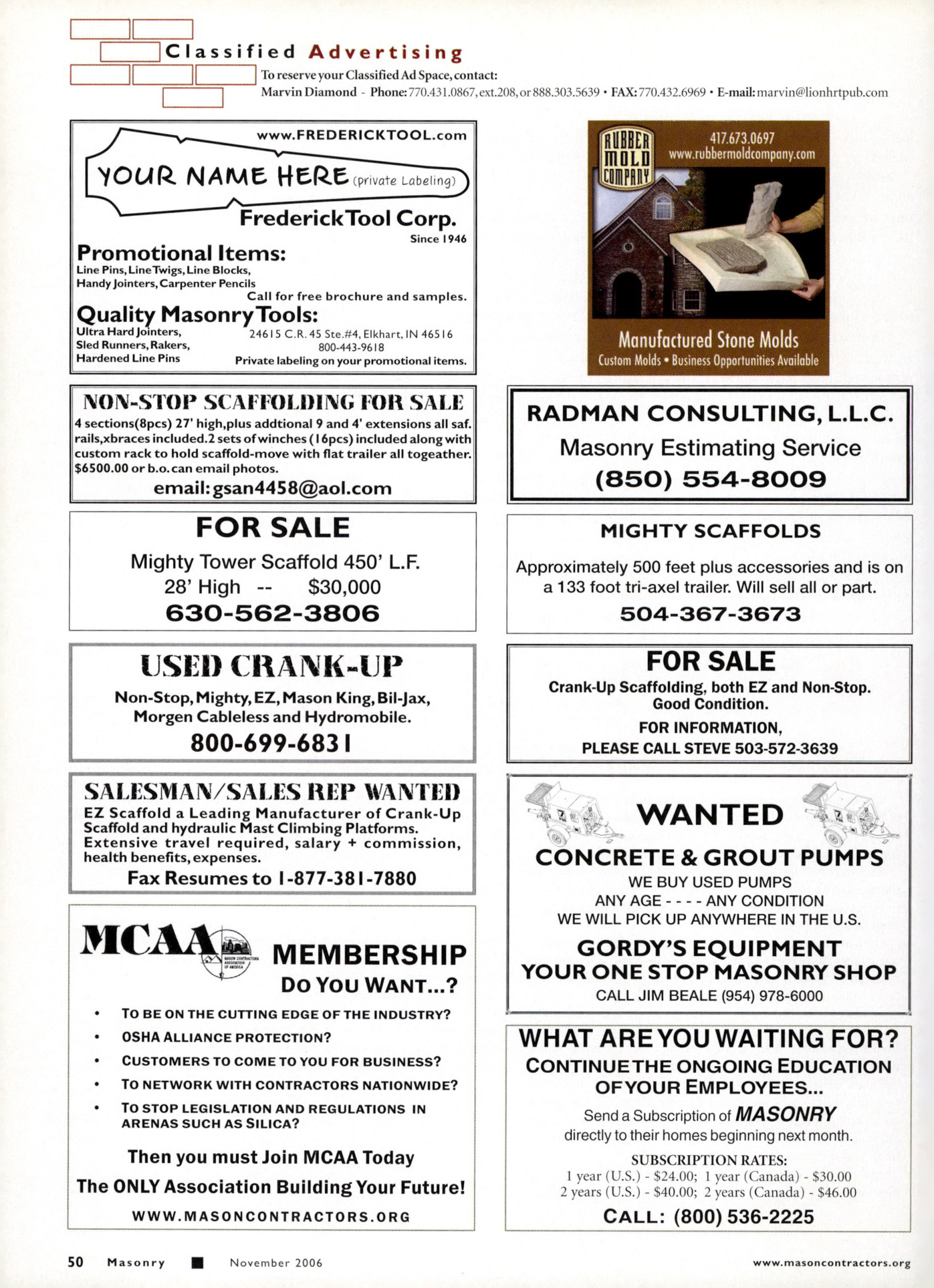 Masonry Magazine November 2006 Page. 52