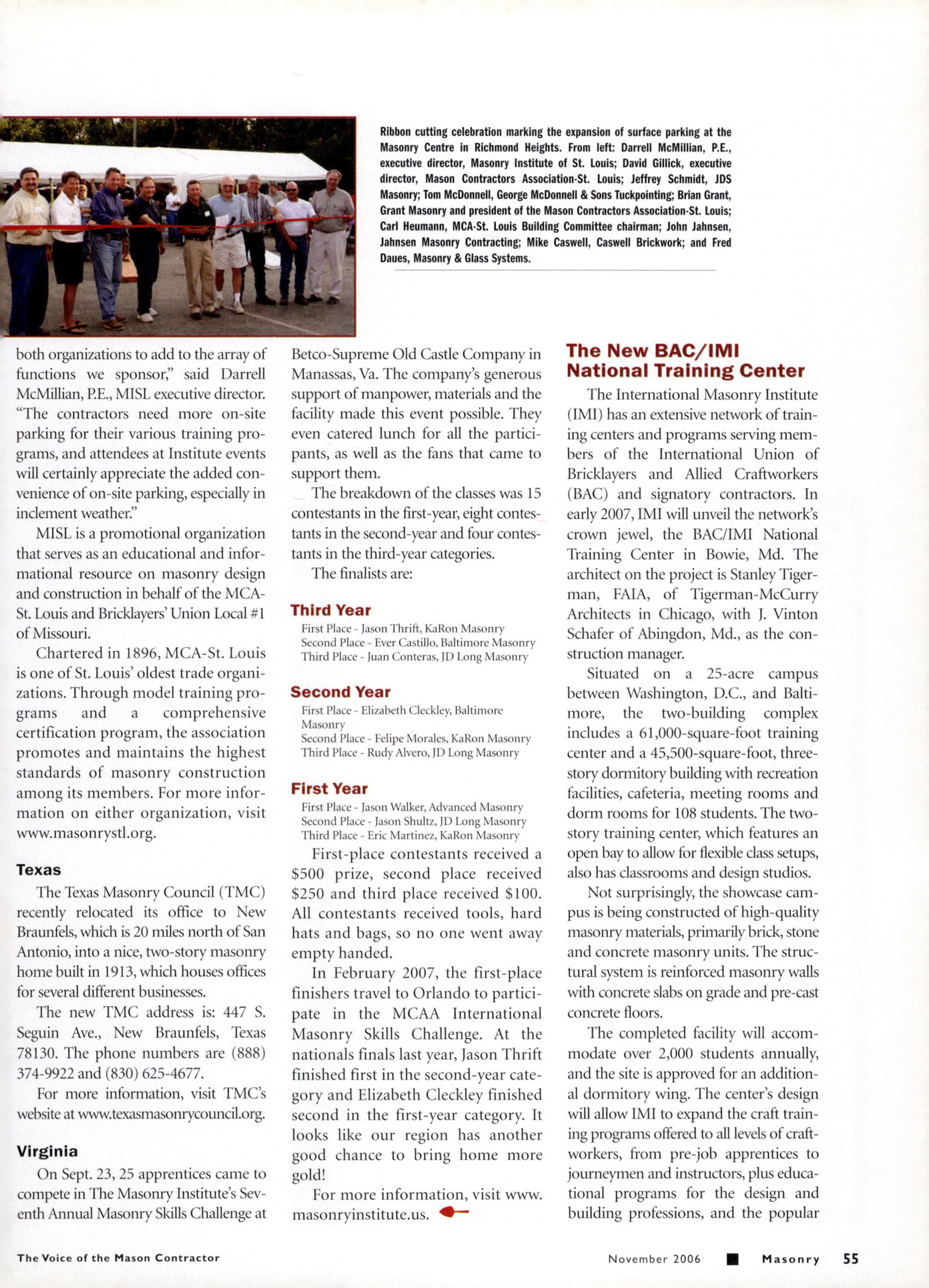 Masonry Magazine November 2006 Page. 57