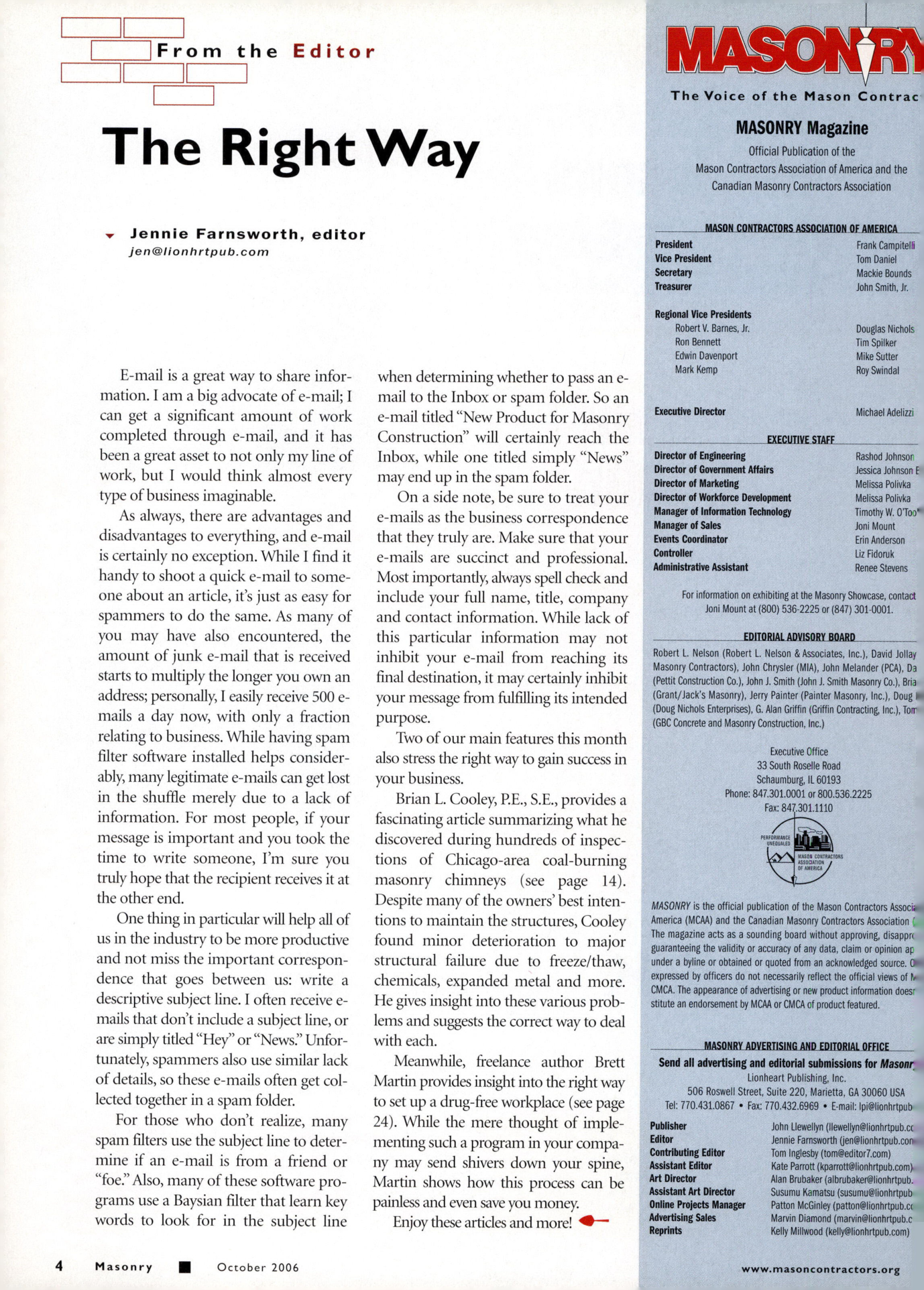 Masonry Magazine October 2006 Page. 6
