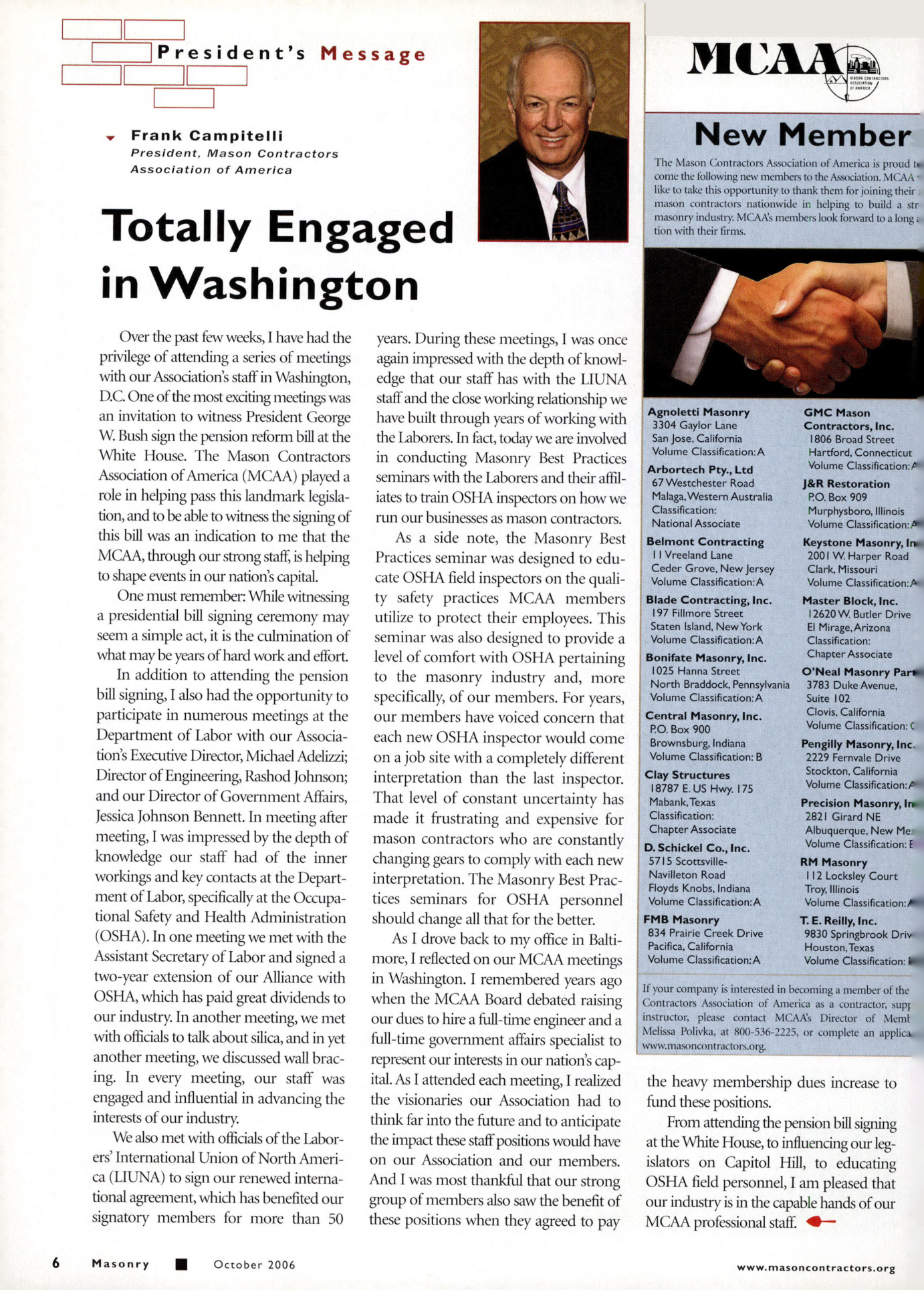 Masonry Magazine October 2006 Page. 8