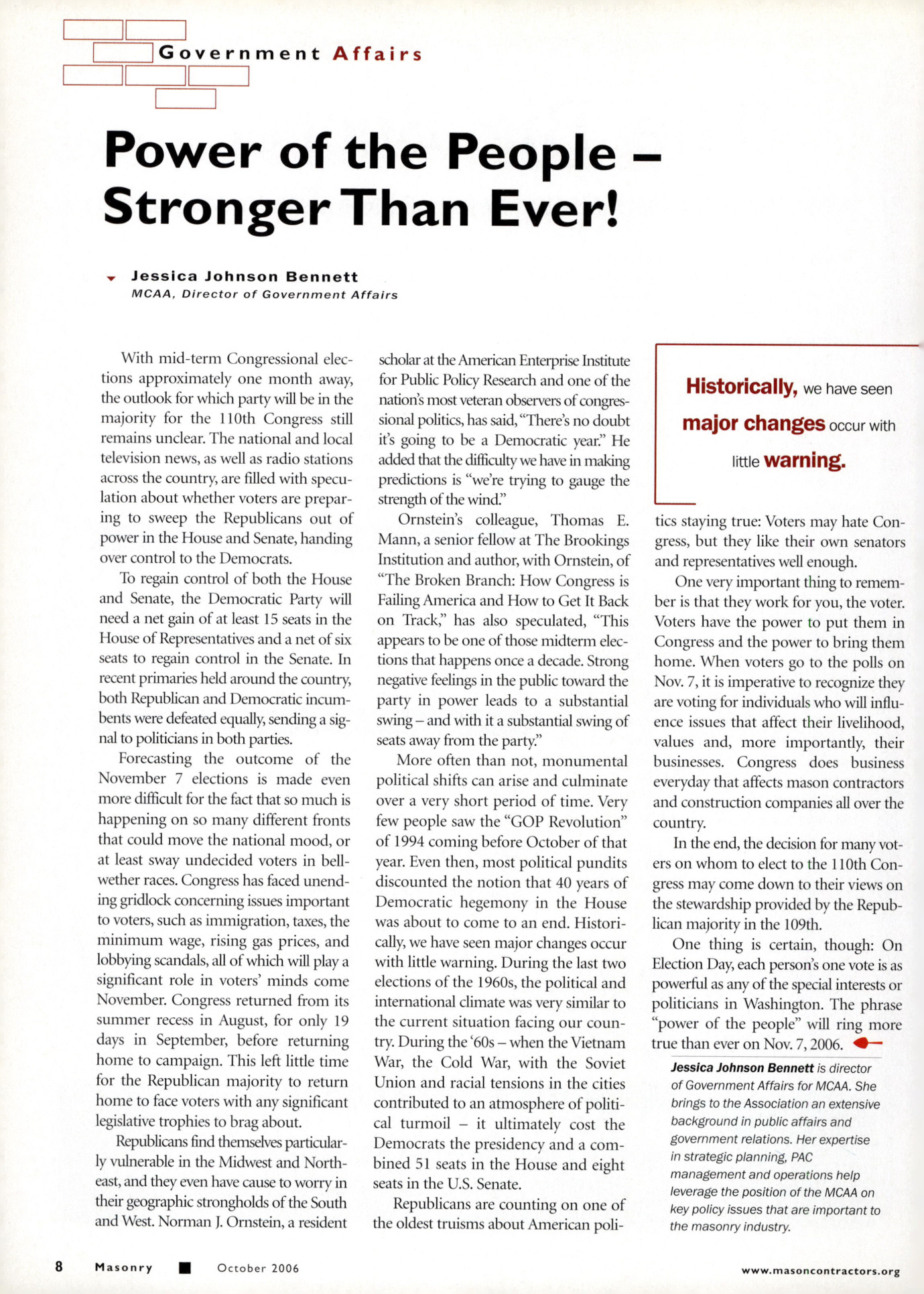 Masonry Magazine October 2006 Page. 10