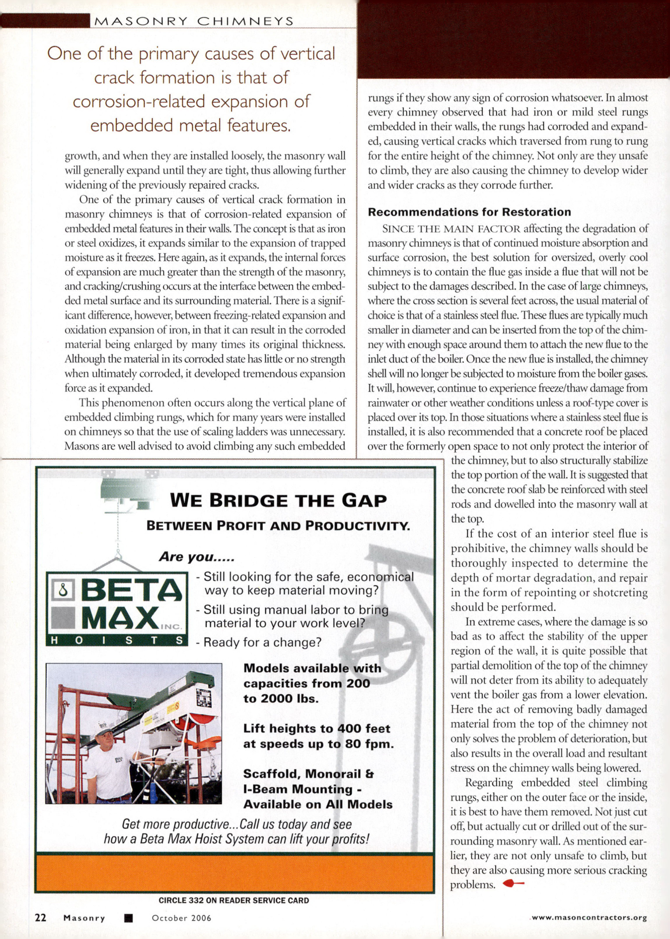Masonry Magazine October 2006 Page. 24