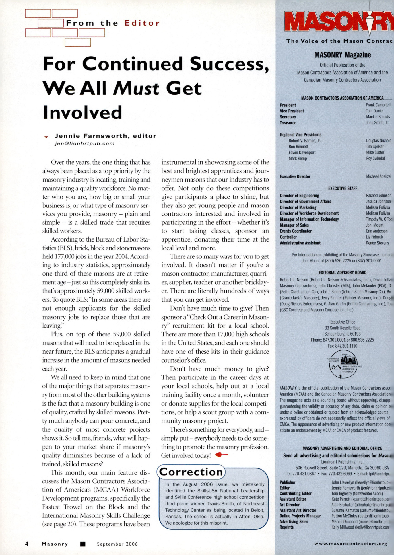 Masonry Magazine September 2006 Page. 6