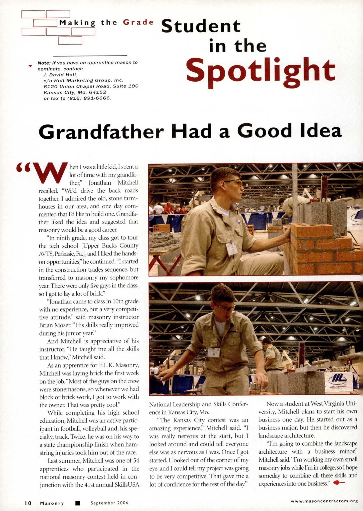 Masonry Magazine September 2006 Page. 12