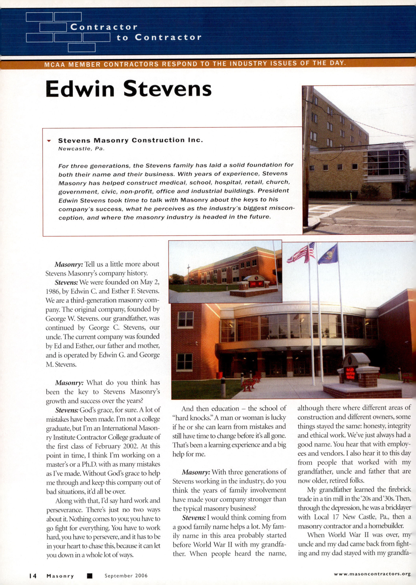Masonry Magazine September 2006 Page. 16