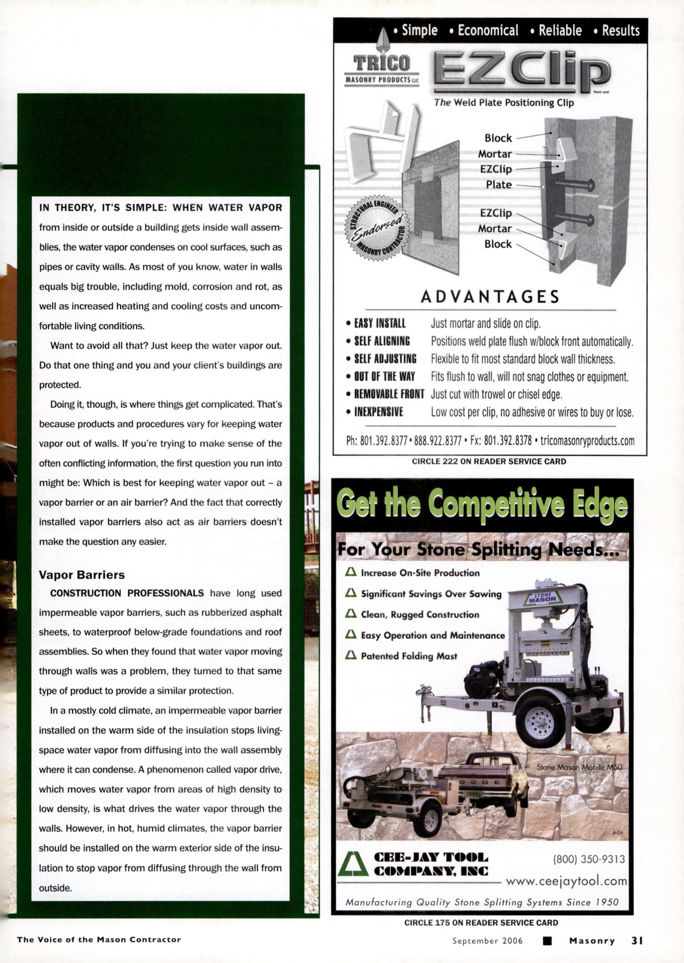 Masonry Magazine September 2006 Page. 33