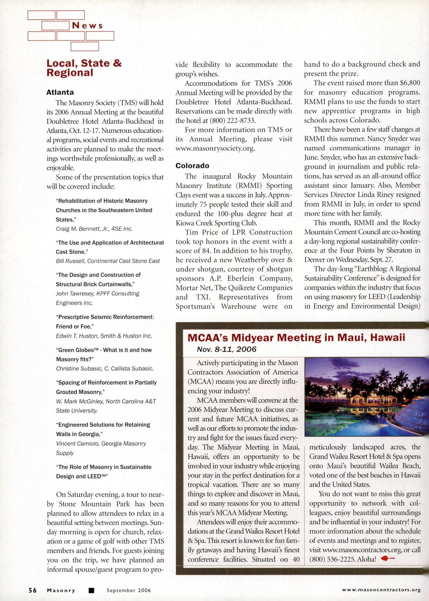 Masonry Magazine September 2006 Page. 58