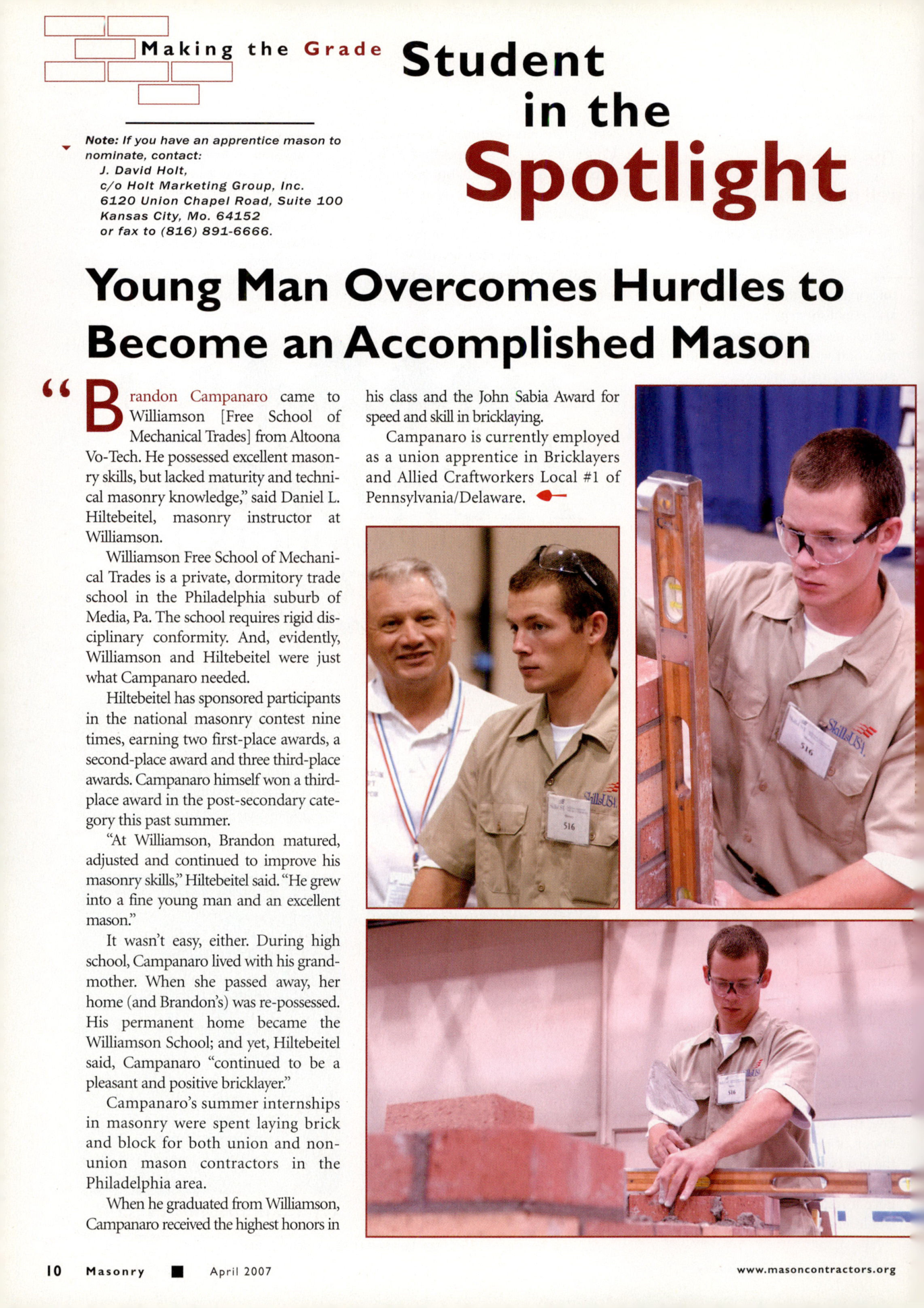 Masonry Magazine April 2007 Page. 12