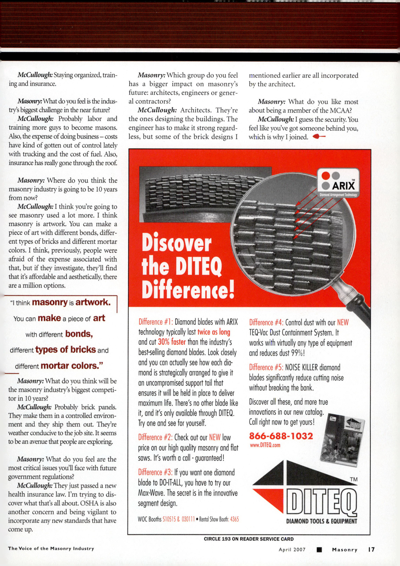 Masonry Magazine April 2007 Page. 19