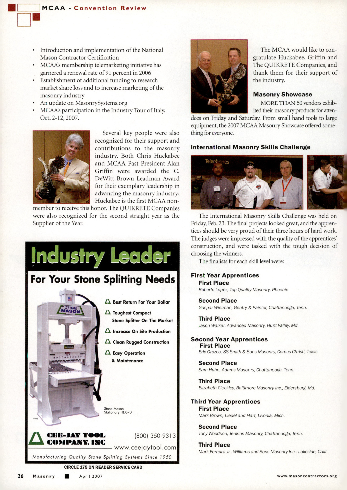 Masonry Magazine April 2007 Page. 28