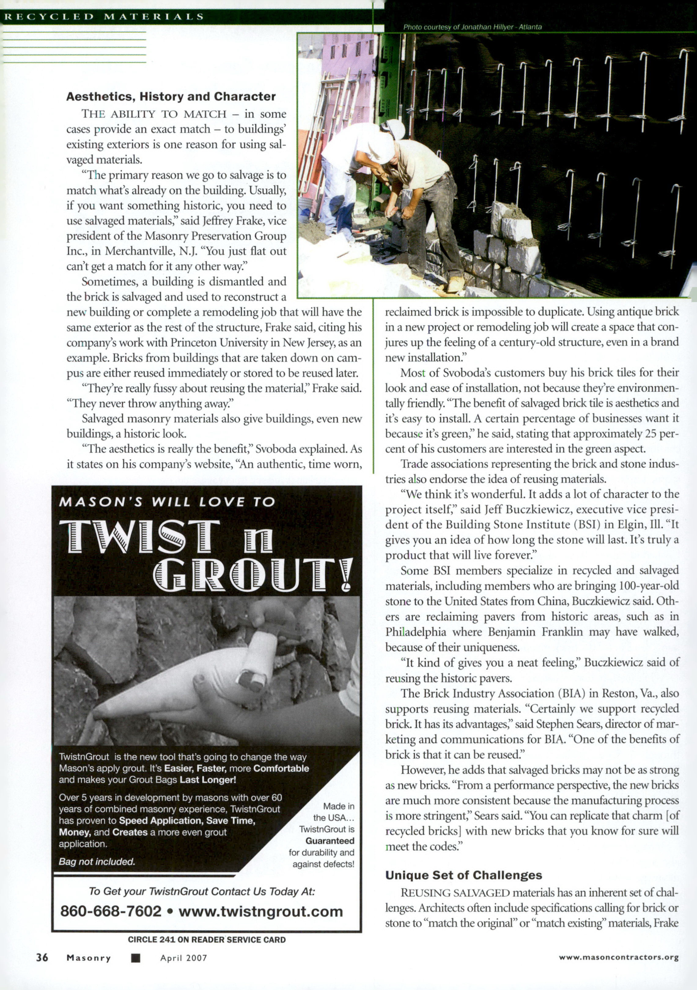 Masonry Magazine April 2007 Page. 38