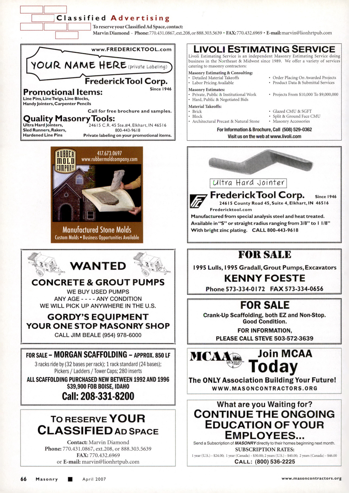 Masonry Magazine April 2007 Page. 68