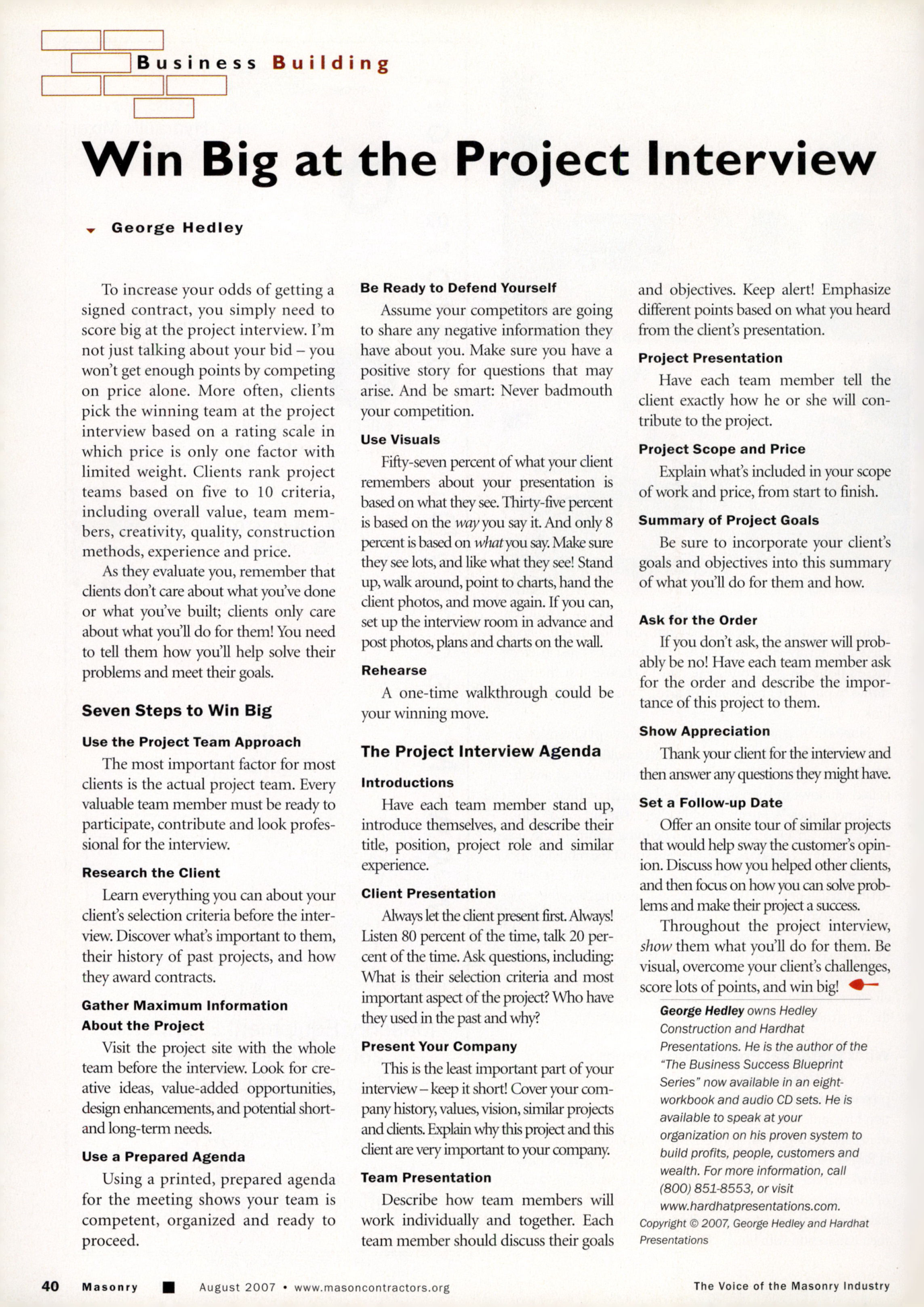 Masonry Magazine August 2007 Page. 42