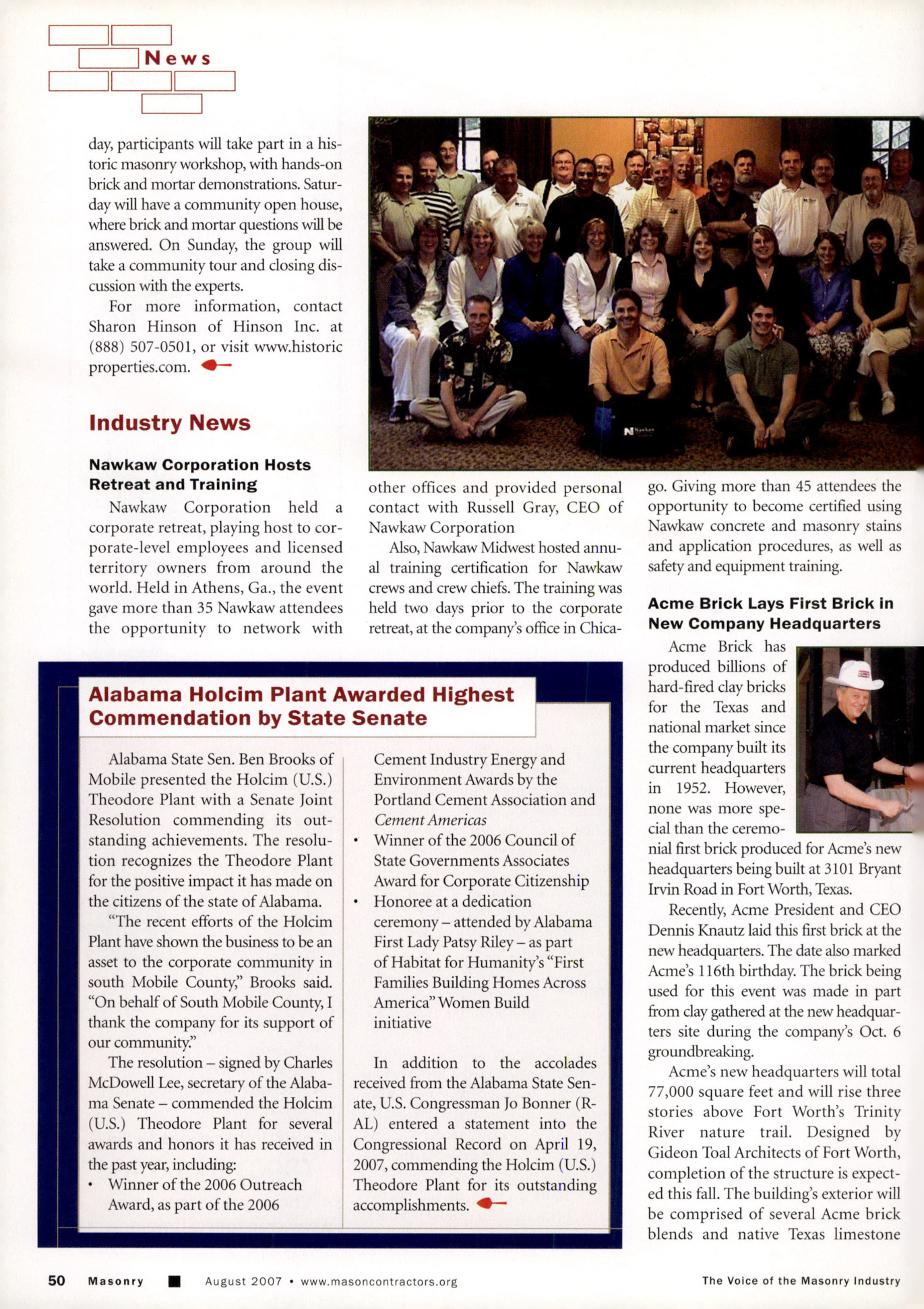Masonry Magazine August 2007 Page. 52