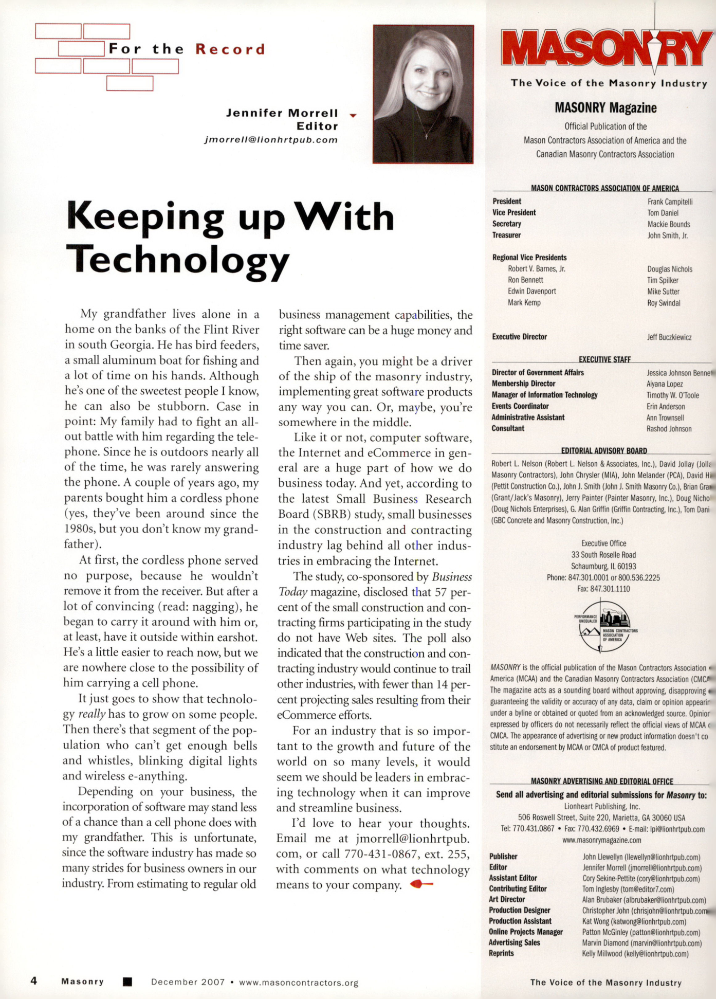 Masonry Magazine December 2007 Page. 6