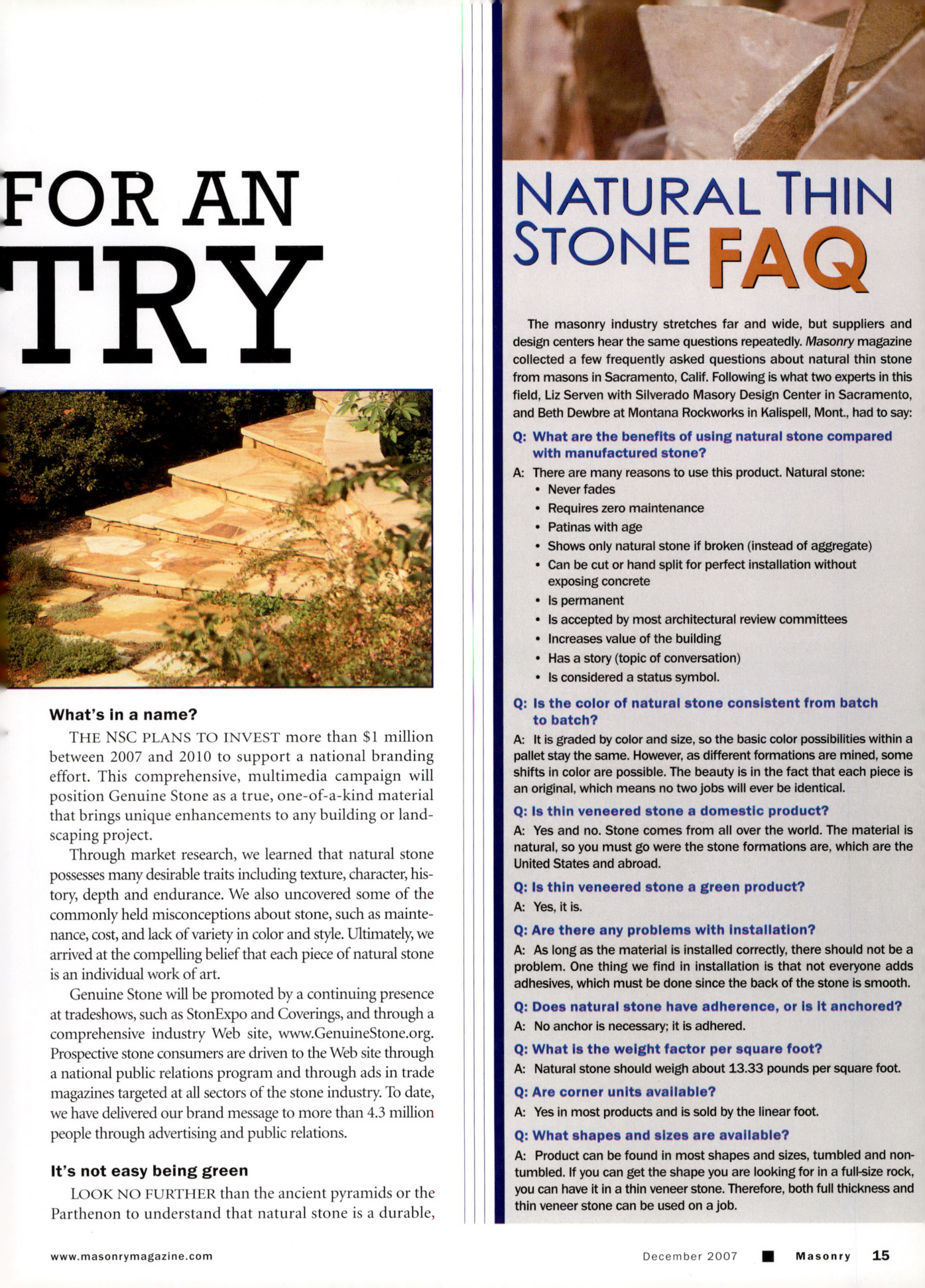 Masonry Magazine December 2007 Page. 17